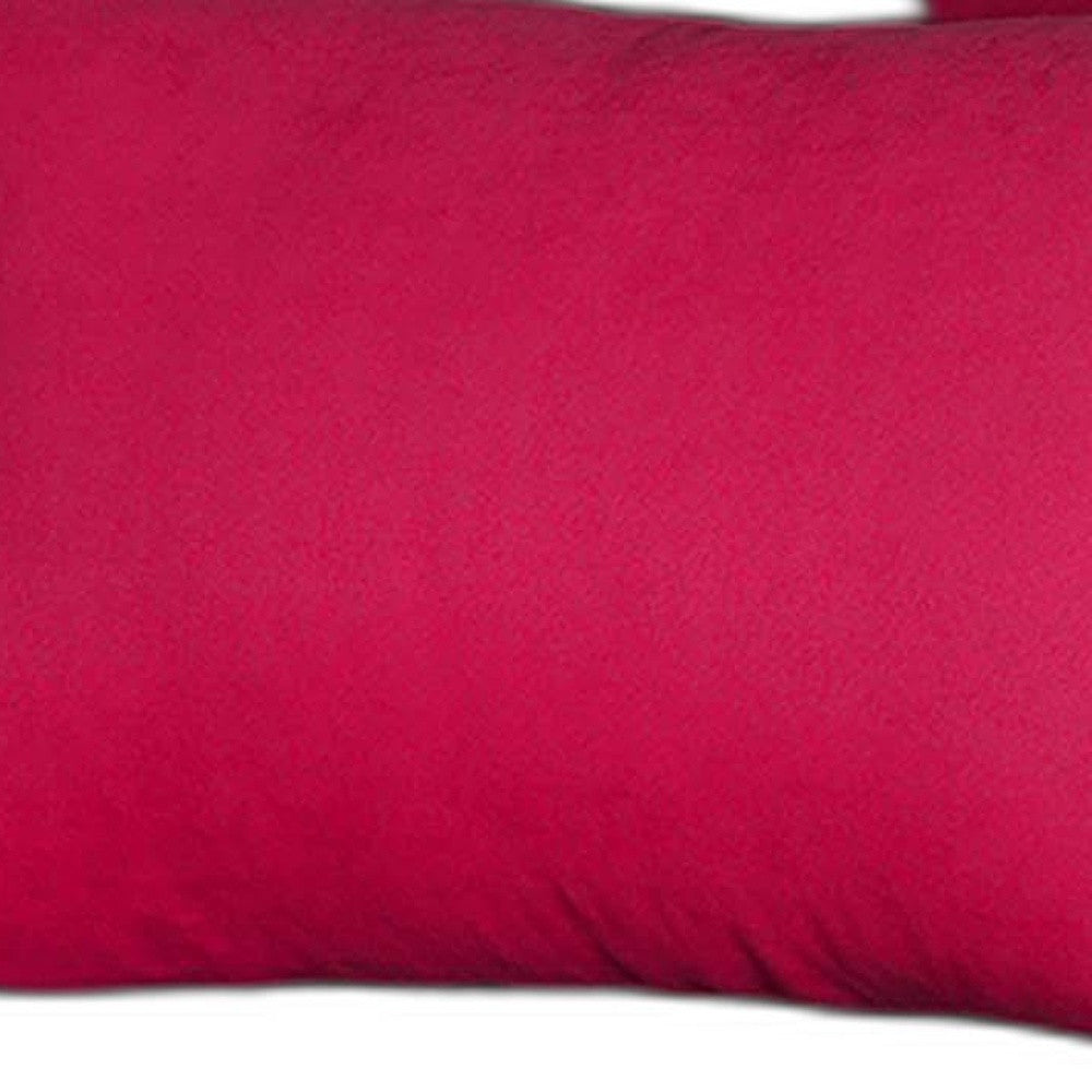 Set Of Two 12" X 20" Pink Polyester Zippered Pillow Cover