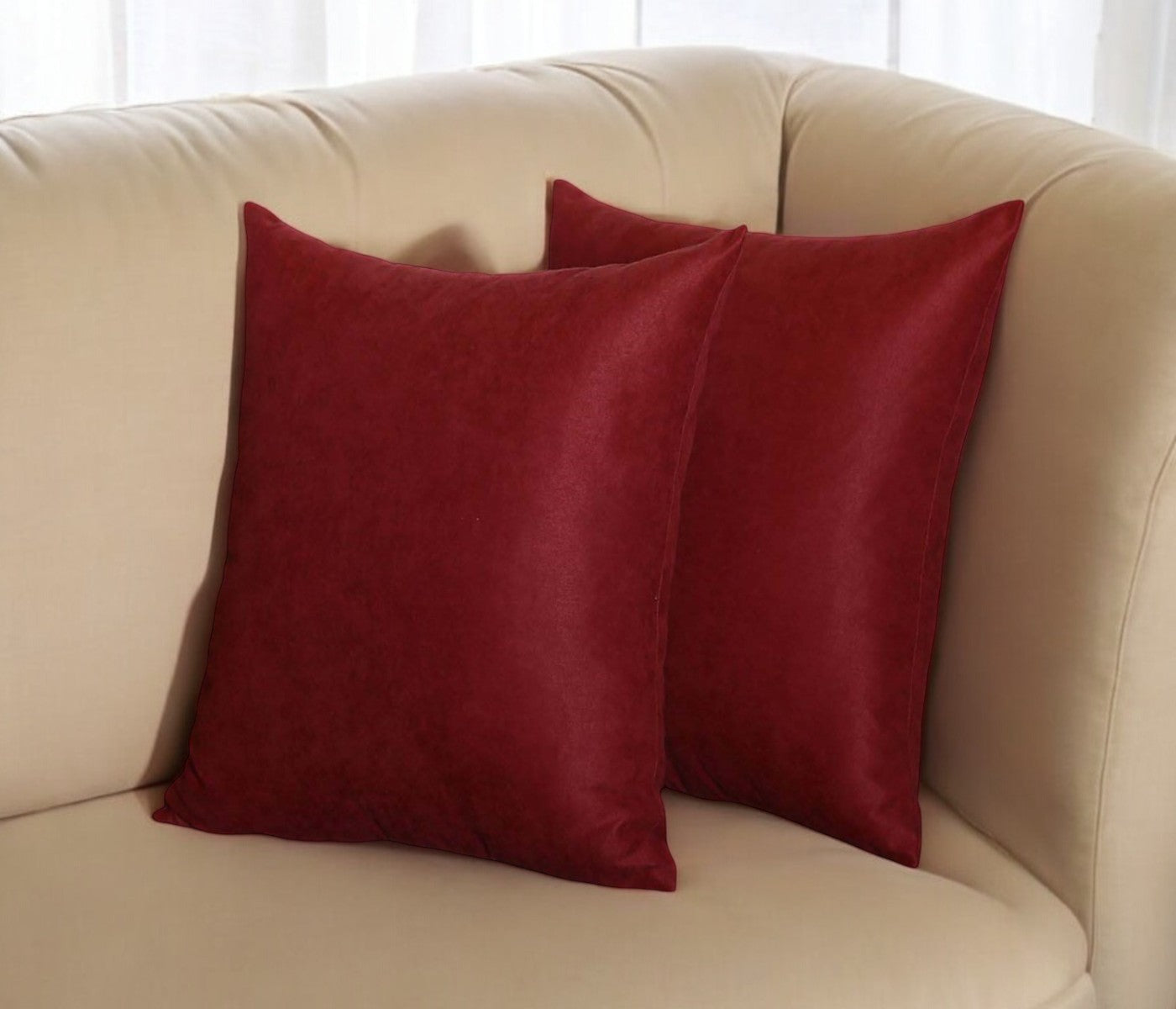 Set of Two Red Throw Pillow Cover