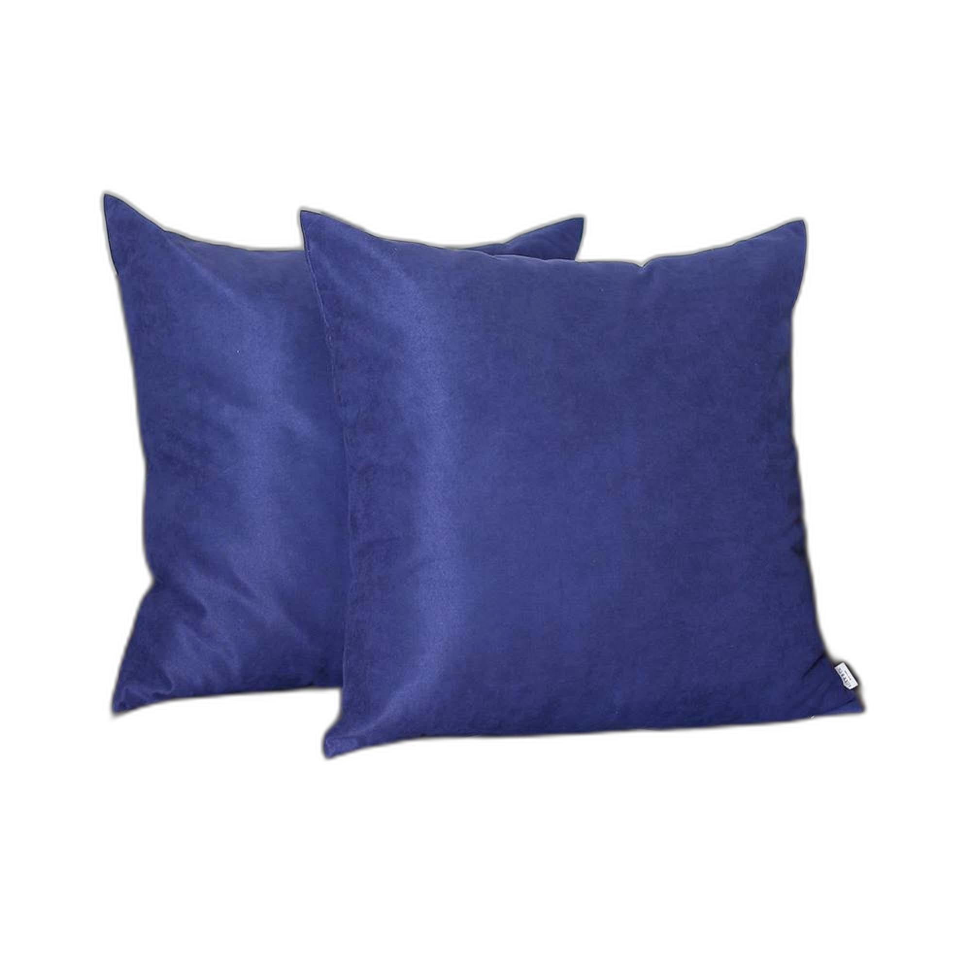 Set Of Two 22" X 22" Navy Blue Polyester Zippered Pillow Cover