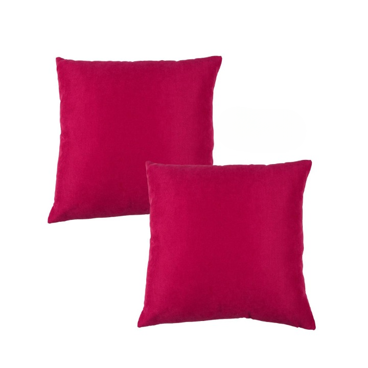 Set Of Two 22" X 22" Pink Polyester Zippered Pillow Cover