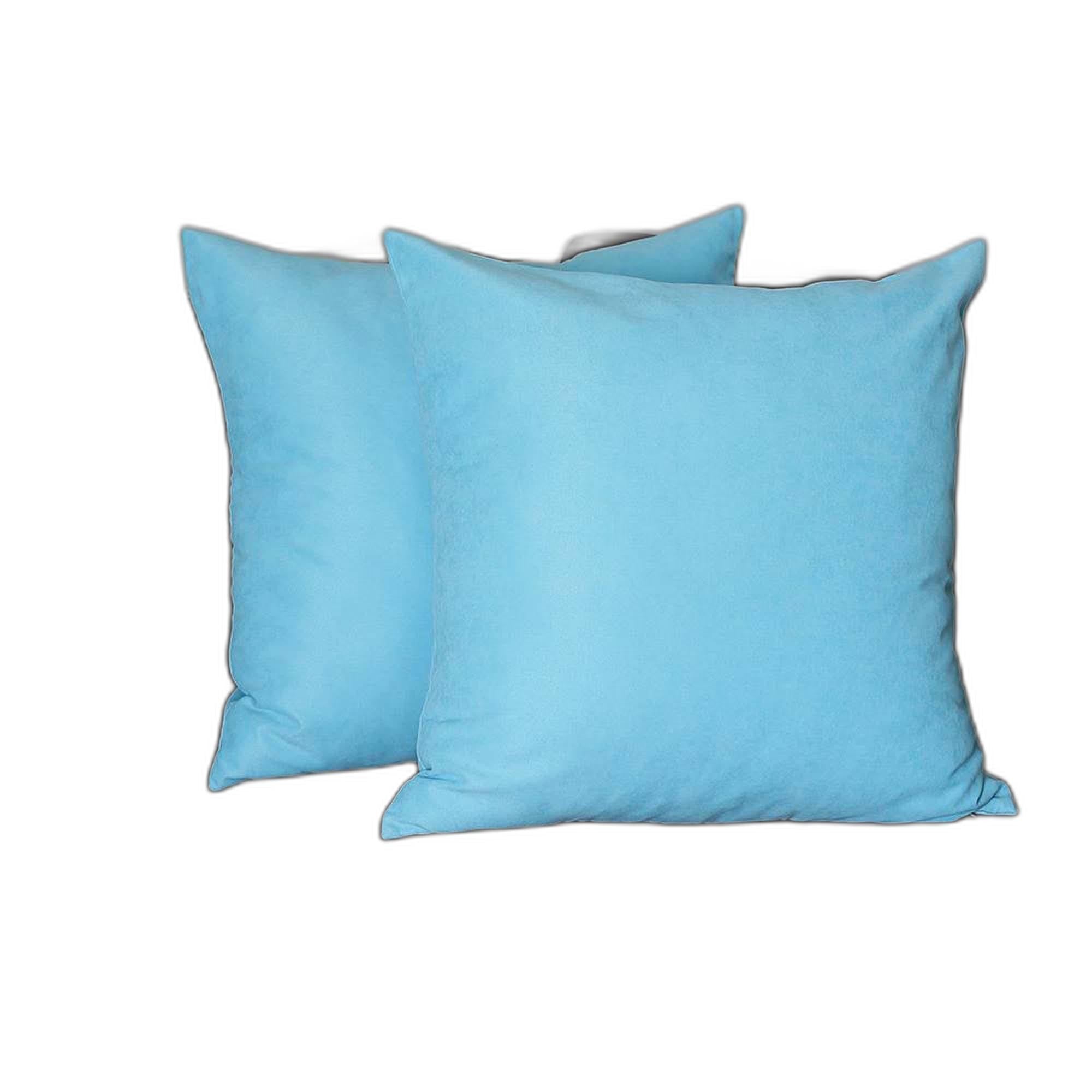 Set Of Two 26" X 26" Sky Blue Polyester Zippered Pillow Cover