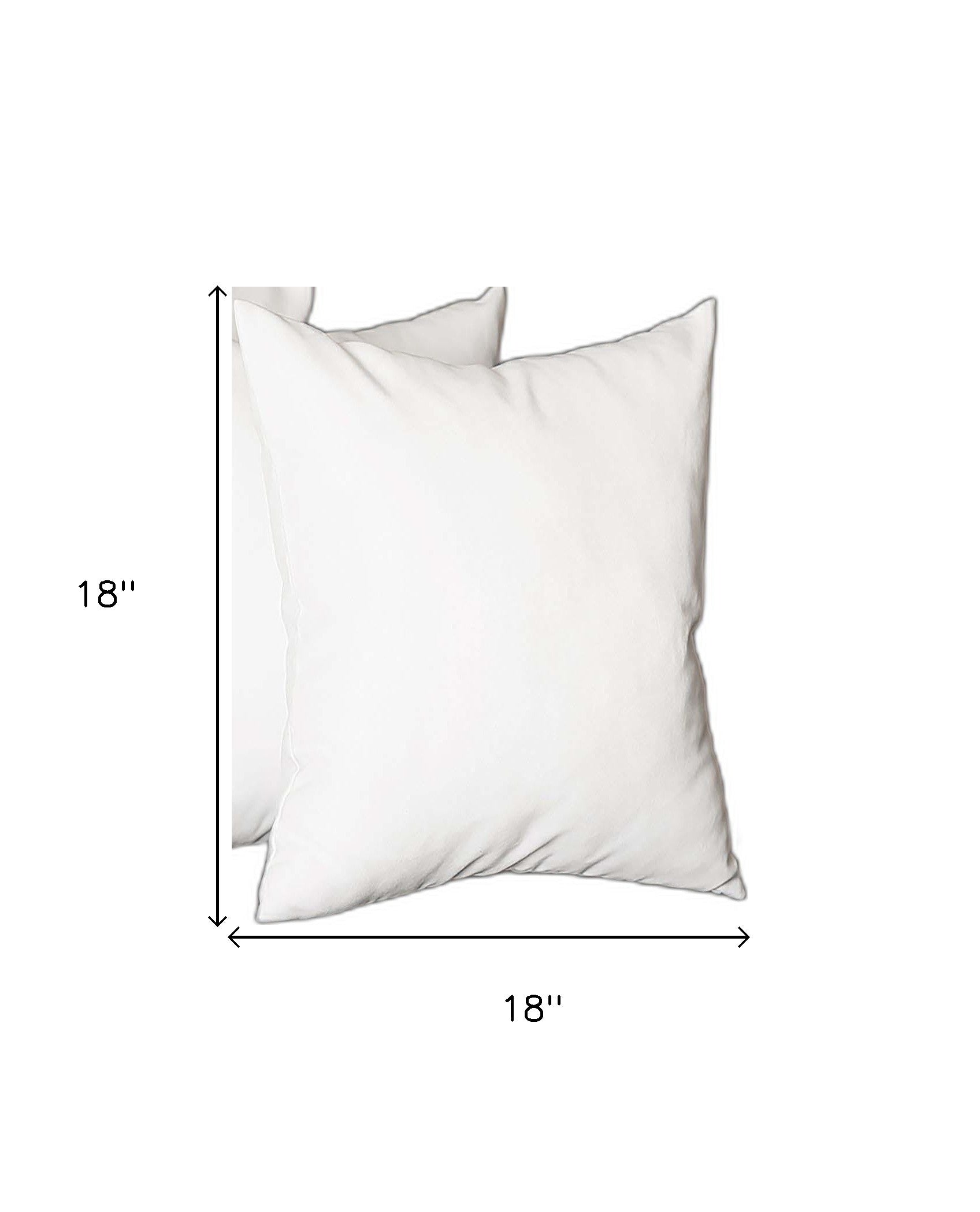 Set Of Four 18" X 18" White Polyester Zippered Pillow Cover