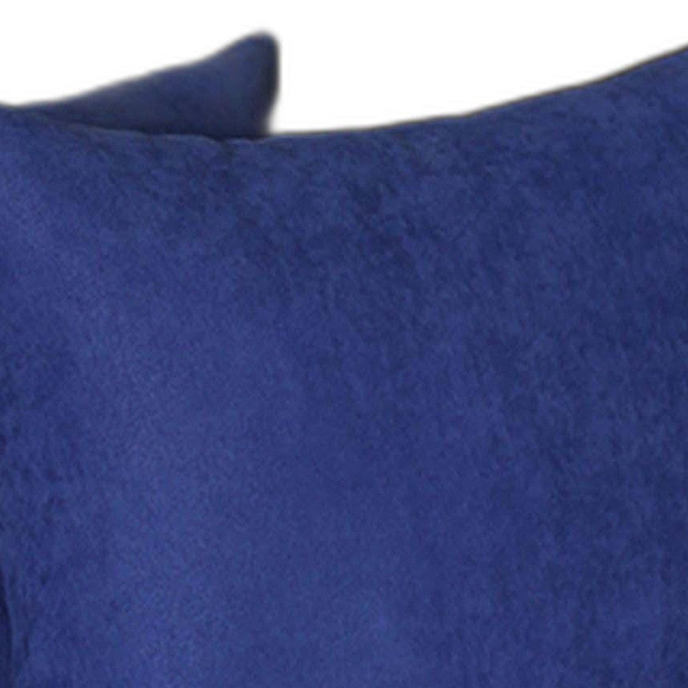 Set Of Two 16" X 16" Navy Blue Polyester Zippered Pillow Cover