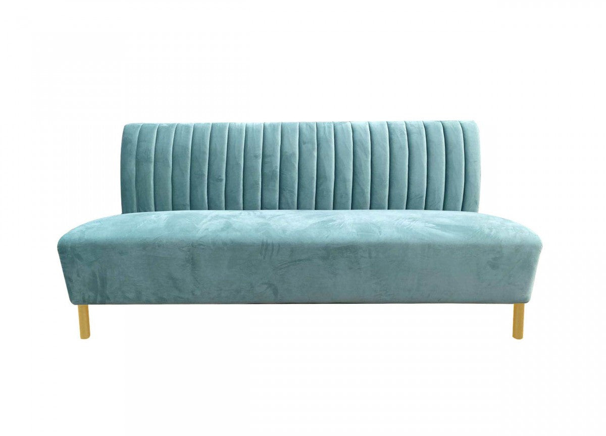 71" Light Gray Velvet Sofa With Gold Legs