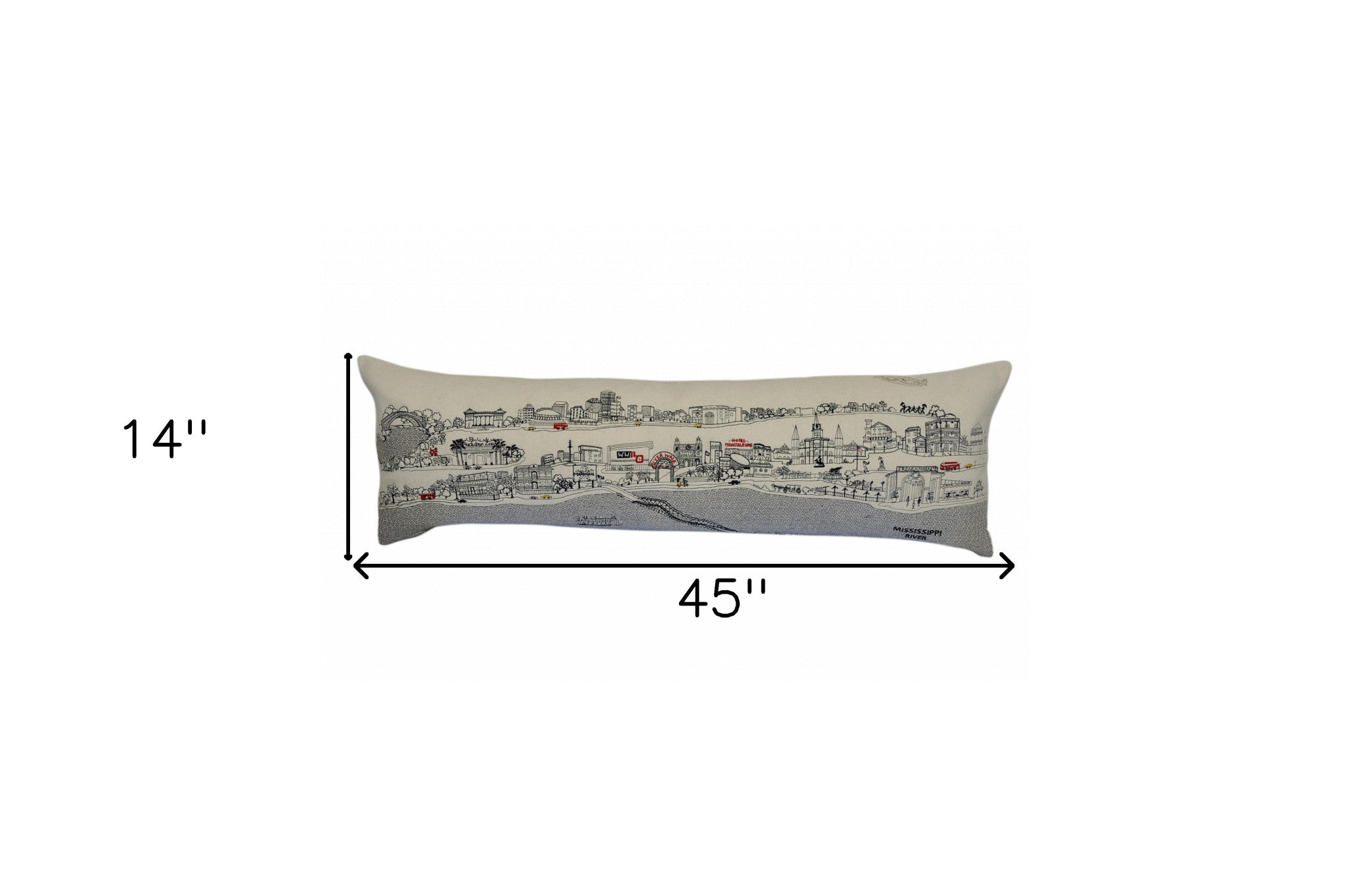 14" X 46" Cream Wool Zippered Pillow