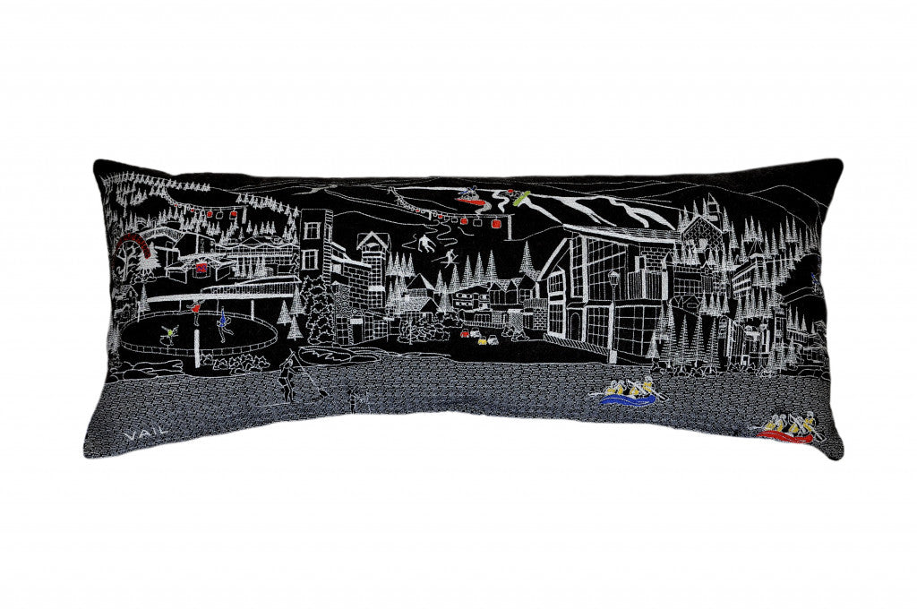 35" BlackVail Nighttime Skyline Lumbar Decorative Pillow