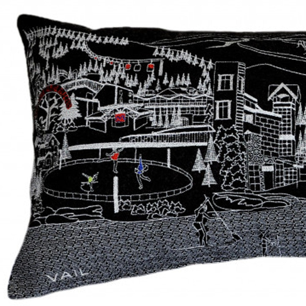 35" BlackVail Nighttime Skyline Lumbar Decorative Pillow