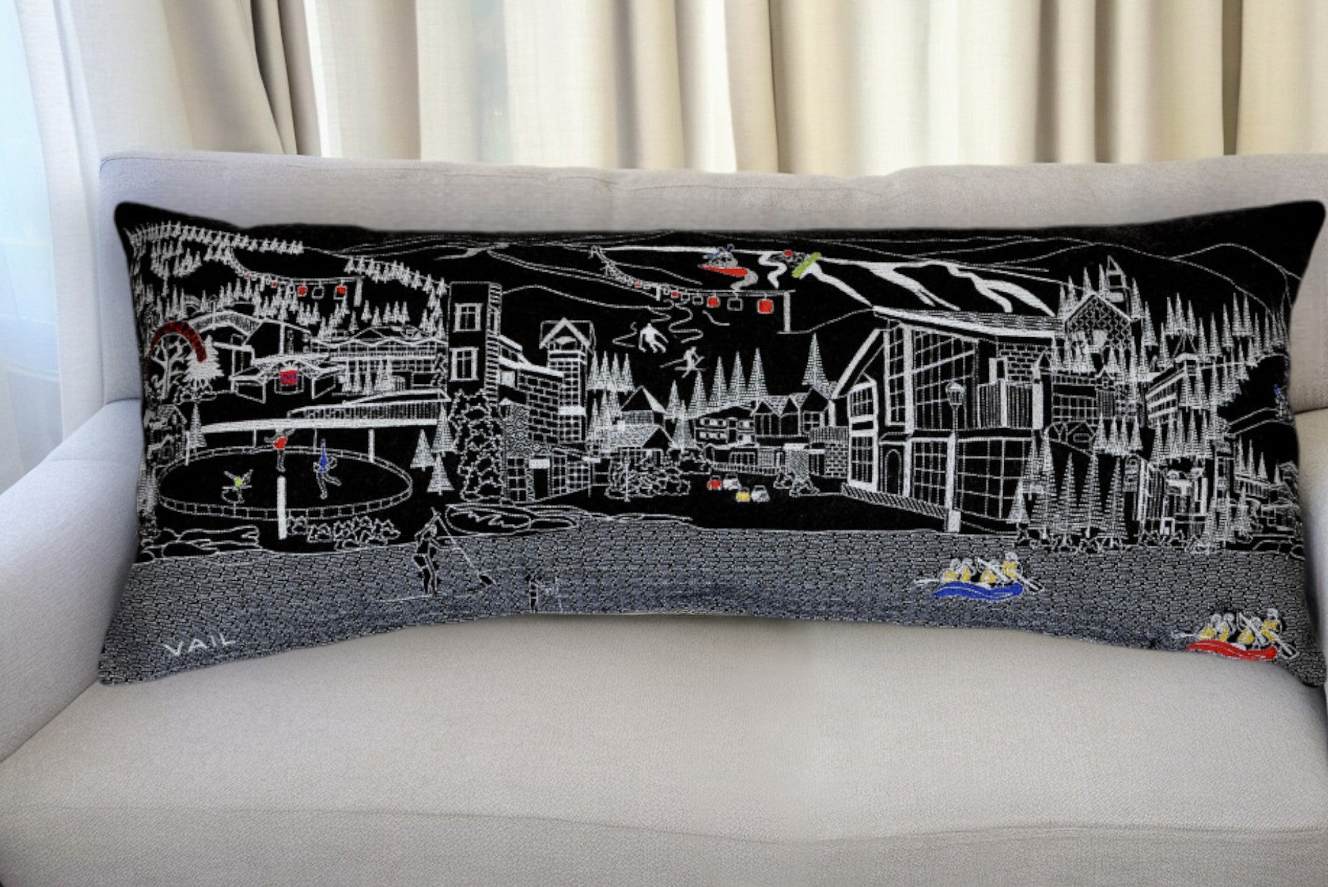 35" BlackVail Nighttime Skyline Lumbar Decorative Pillow