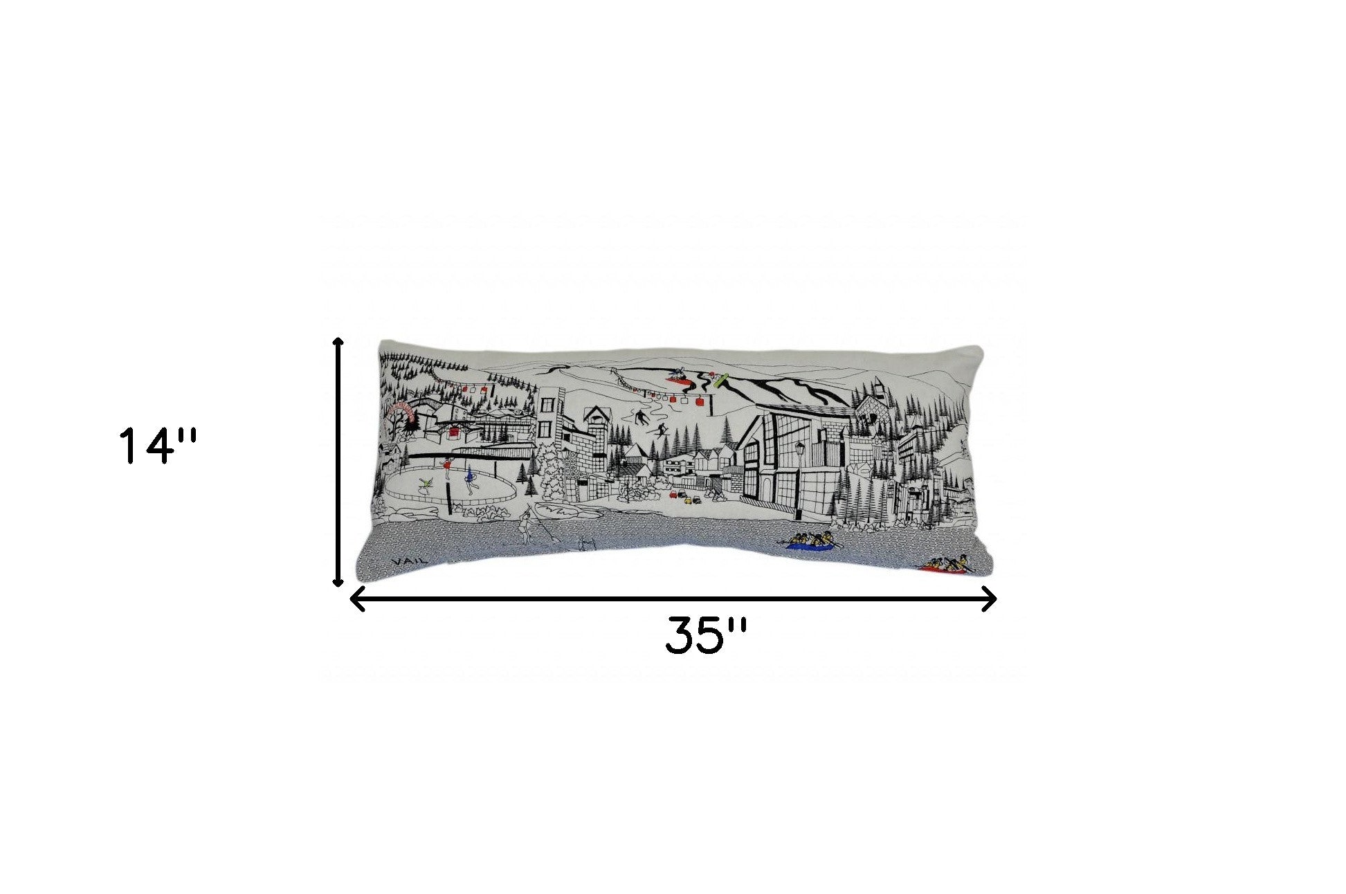 35" White Vail Daylight Skyline Lumbar Decorative Pillow