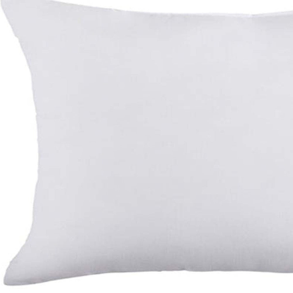 20" X 12" White Blown Seam 100% Cotton Lumbar Pillow Insert