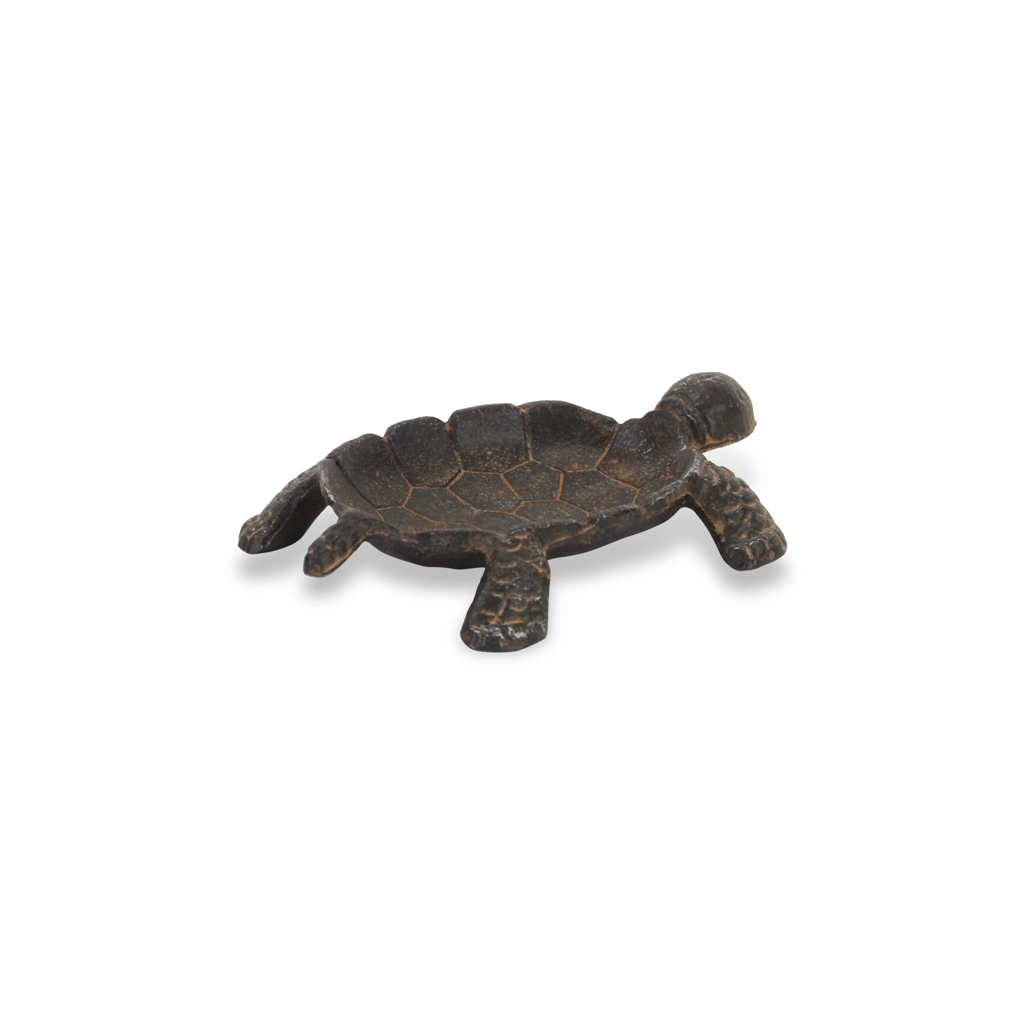 7" Rustic Black Turtle Metal Handmade Tray