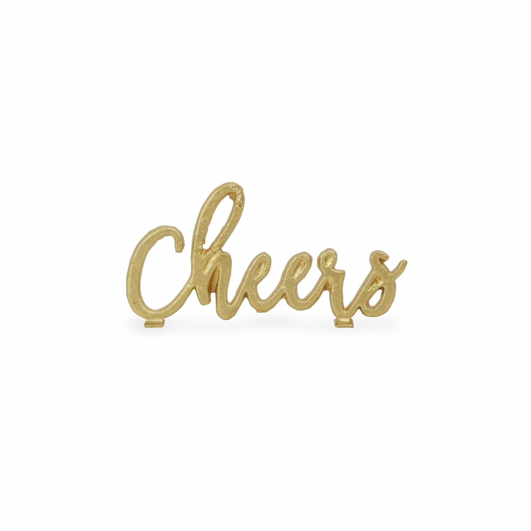 4" Gold Metal Cheers Hand Painted Sculpture