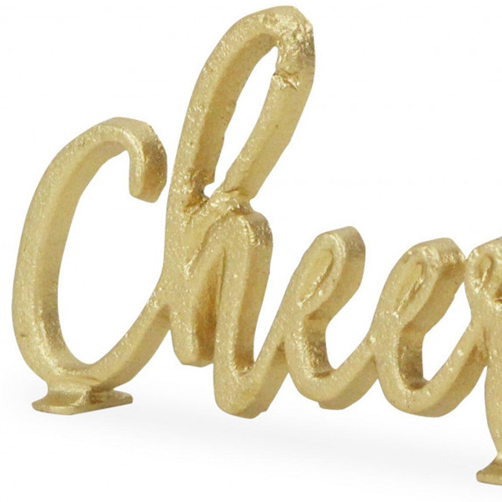 4" Gold Metal Cheers Hand Painted Sculpture