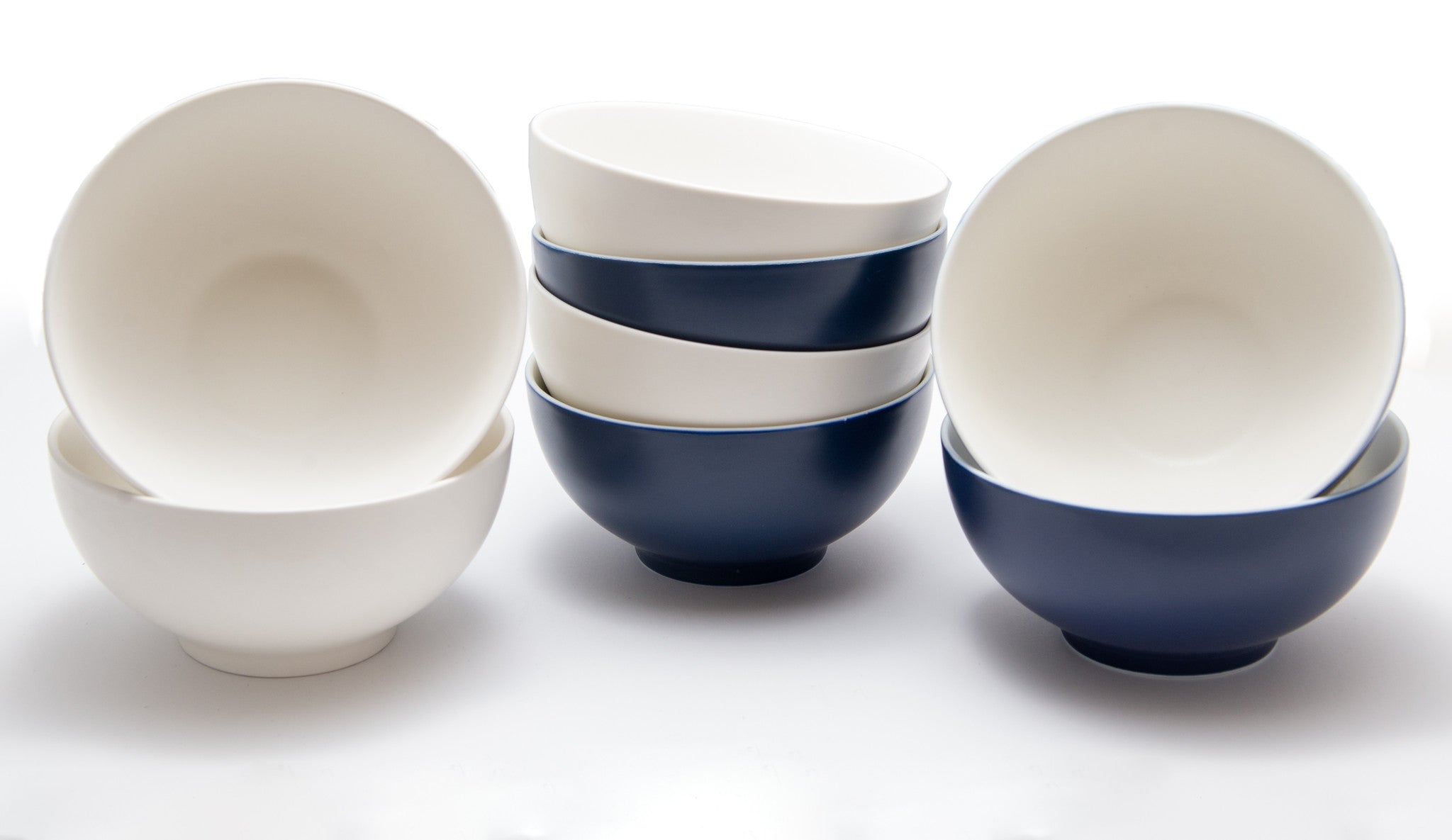 White Four Piece Porcelain Service For Four Bowl Set