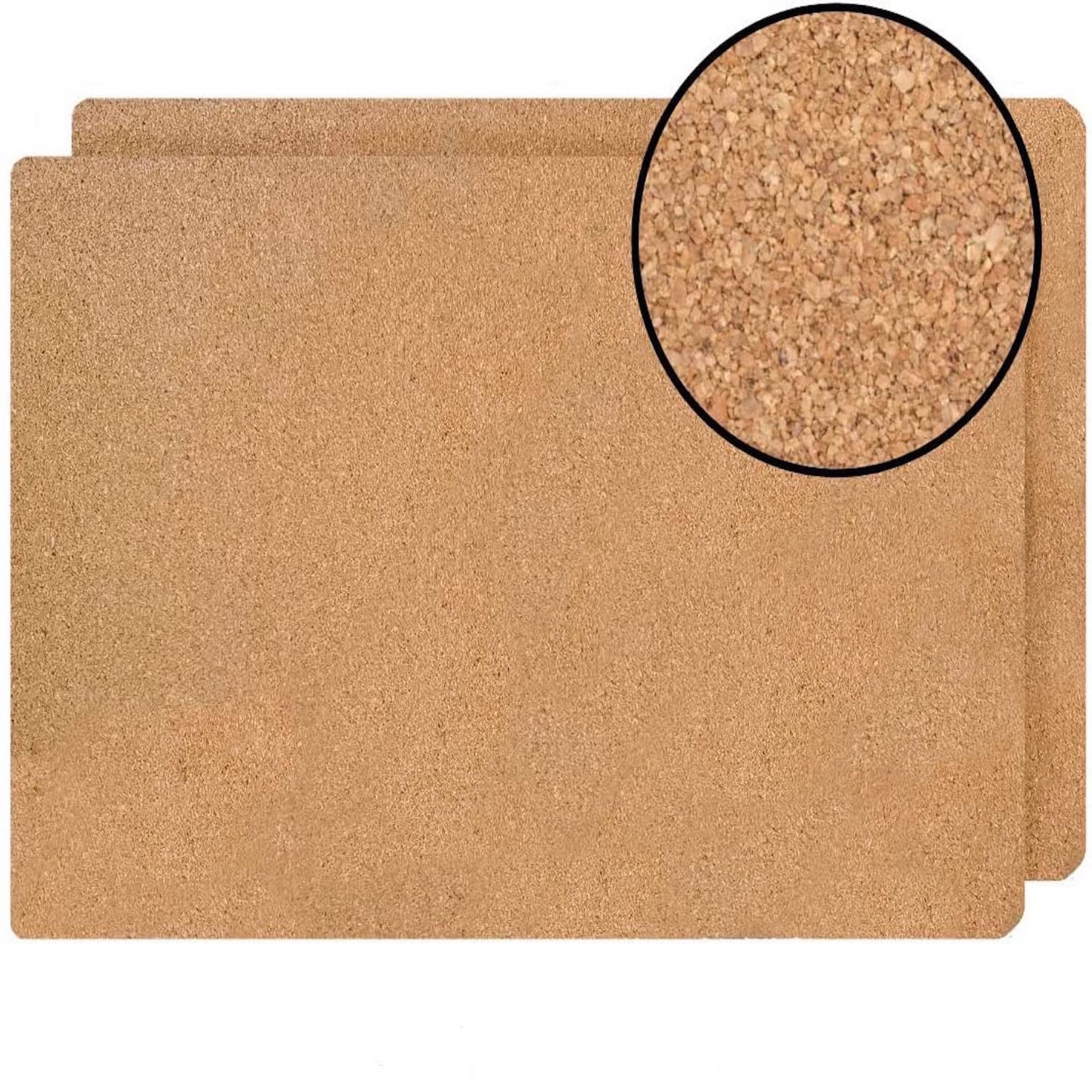 Set of Two Gray and Gold Abstract Cork Rectangular Indoor Outdoor Placemats