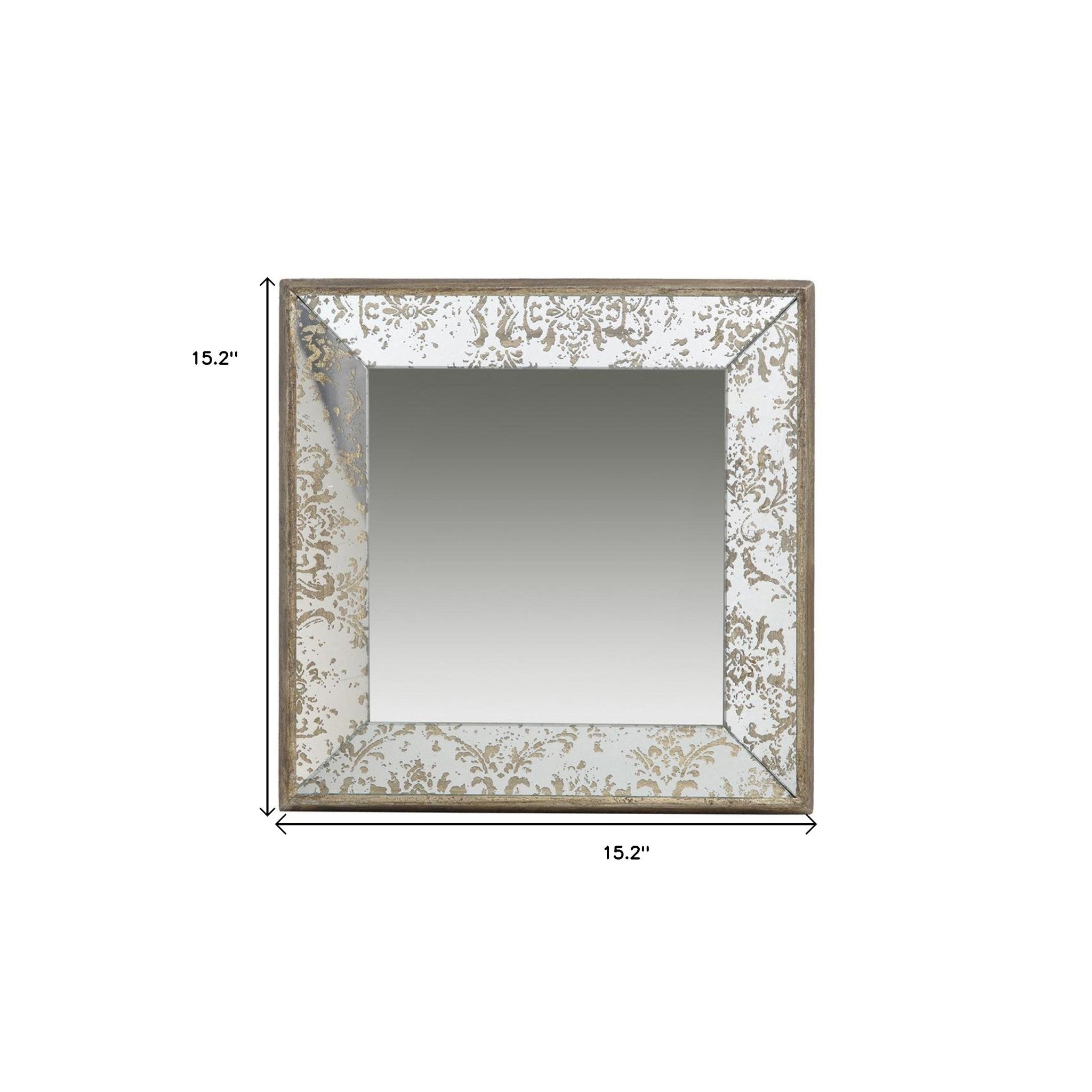 15" Square Vintage Style Wall Mounted Accent Mirror