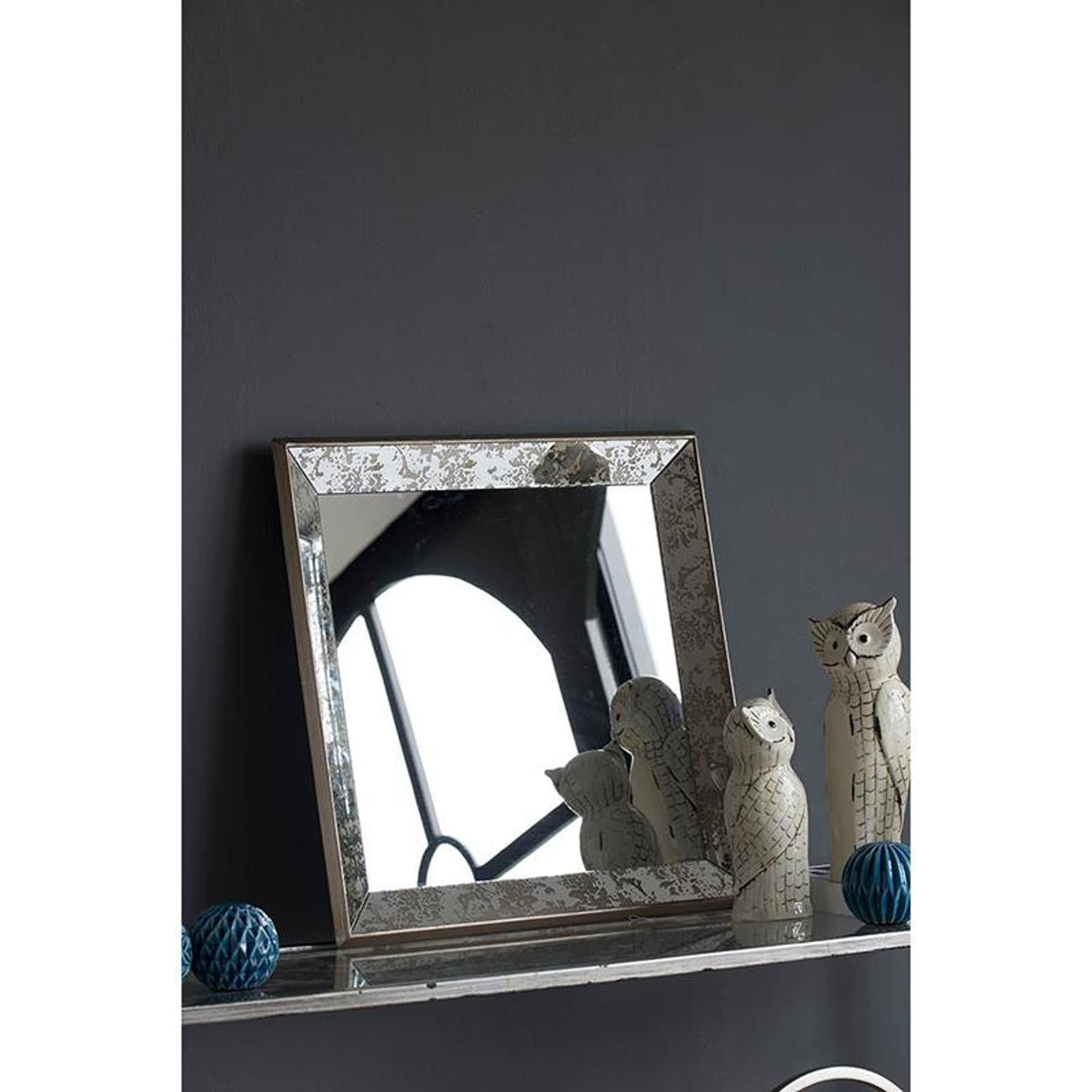 24" Square Vintage Style Wall Mounted Accent Mirror