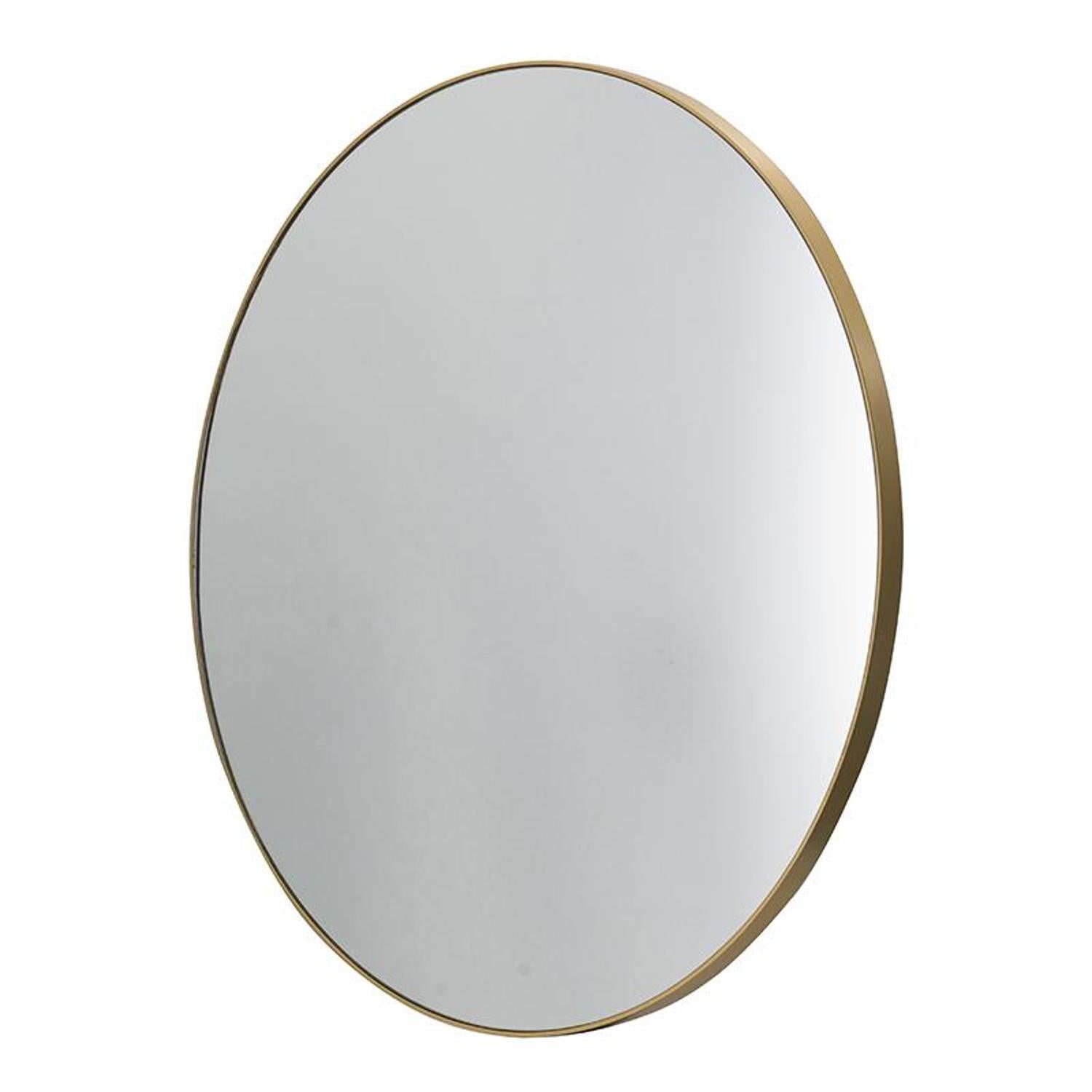 30" Gold Round Framed Accent Mirror