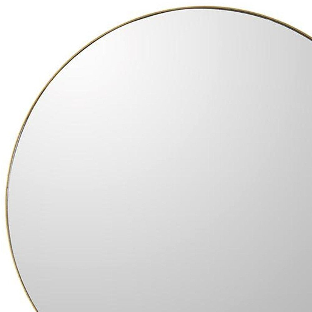 30" Gold Round Framed Accent Mirror