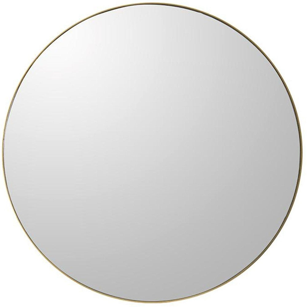 30" Gold Round Framed Accent Mirror