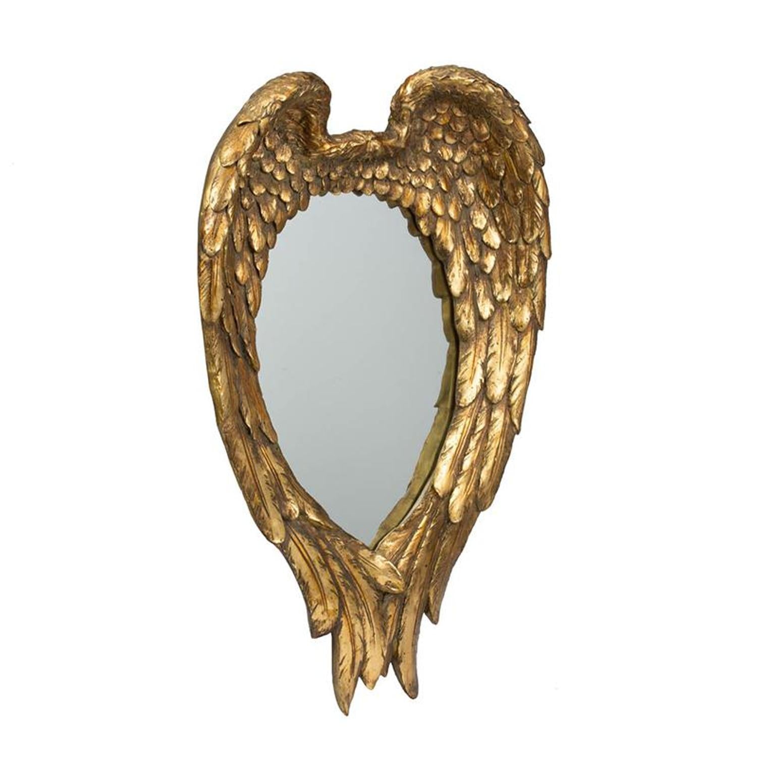 22" Gold Heart Resin Framed Accent Mirror