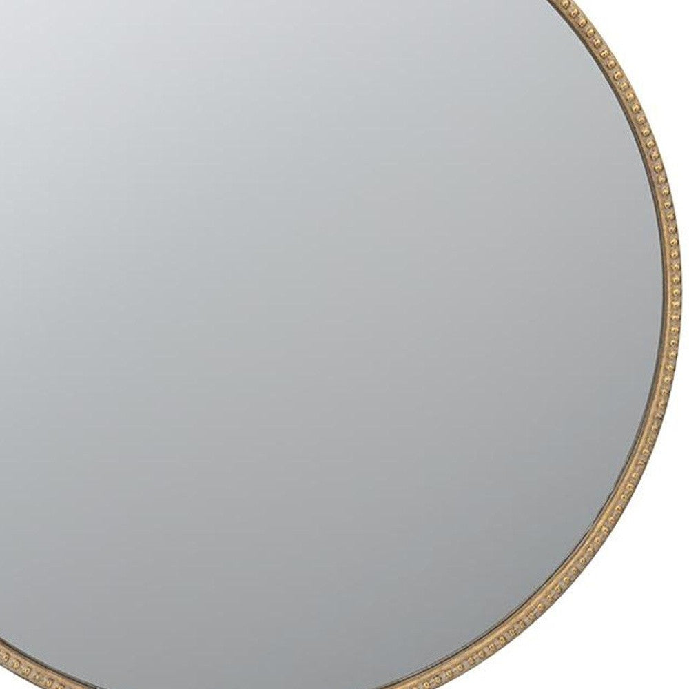 32" Gold Crowned Top Iron Framed Accent Mirror