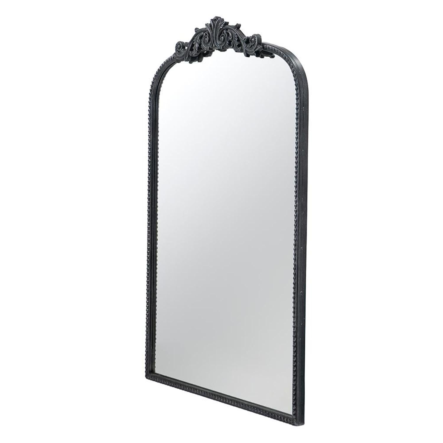 36" Black Arch Iron Framed Accent Mirror