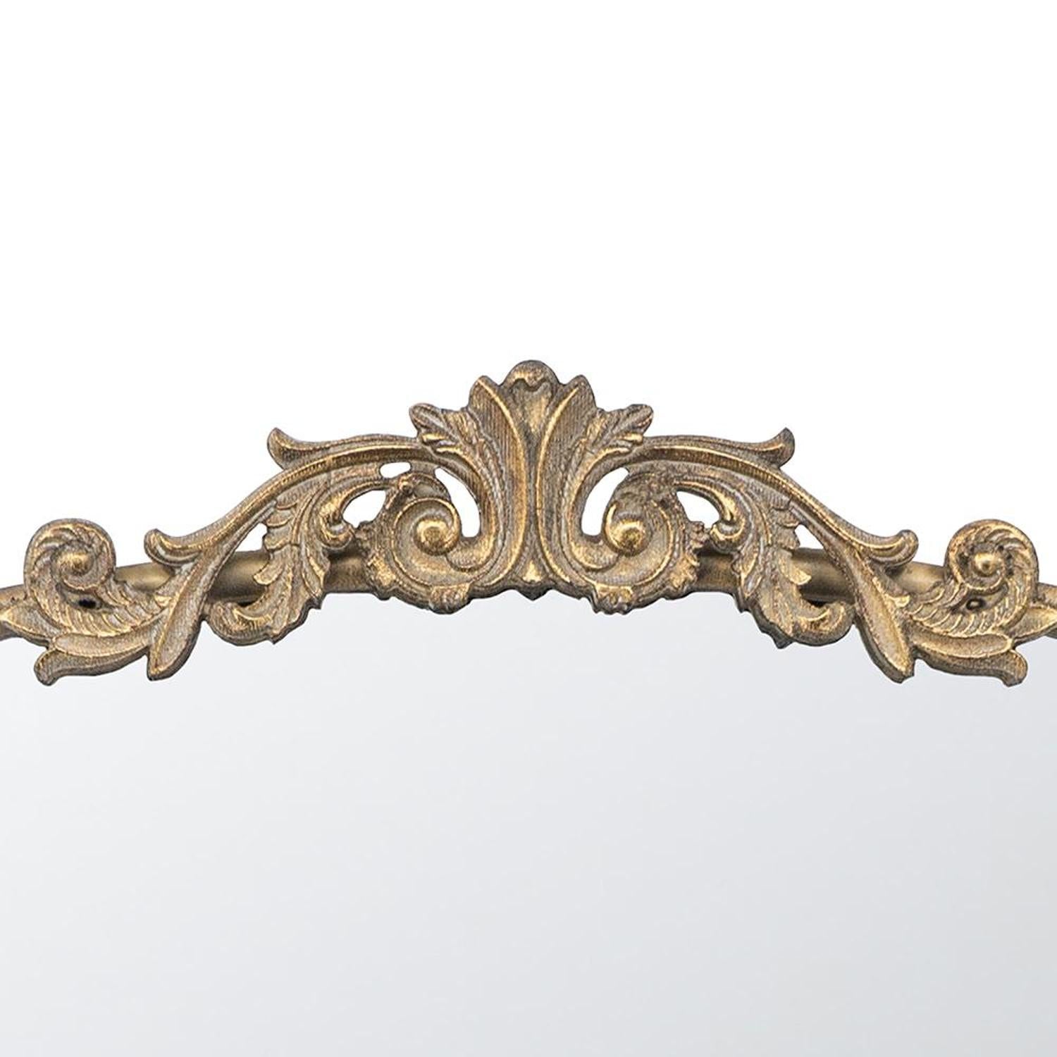 36" Gold Arch Iron Framed Accent Mirror