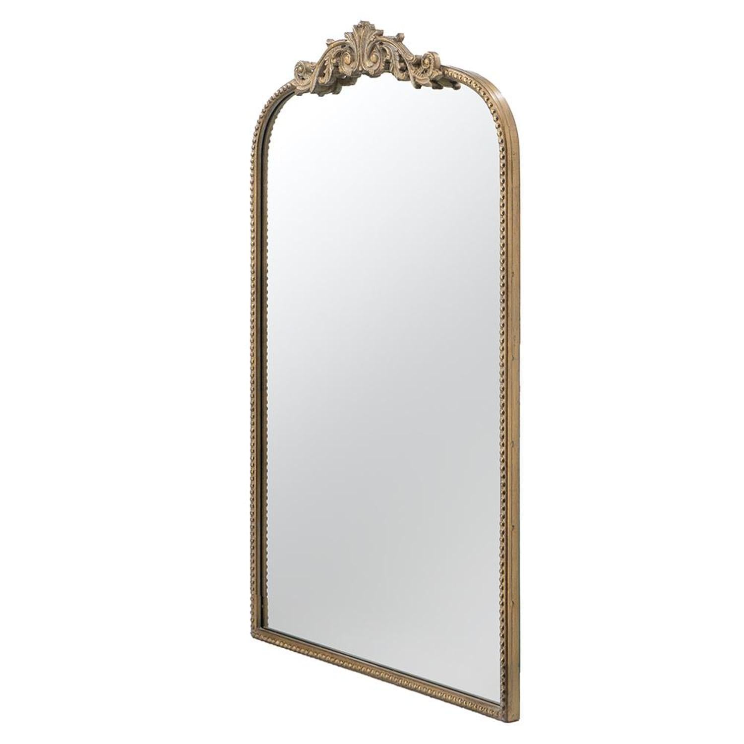 36" Gold Arch Iron Framed Accent Mirror