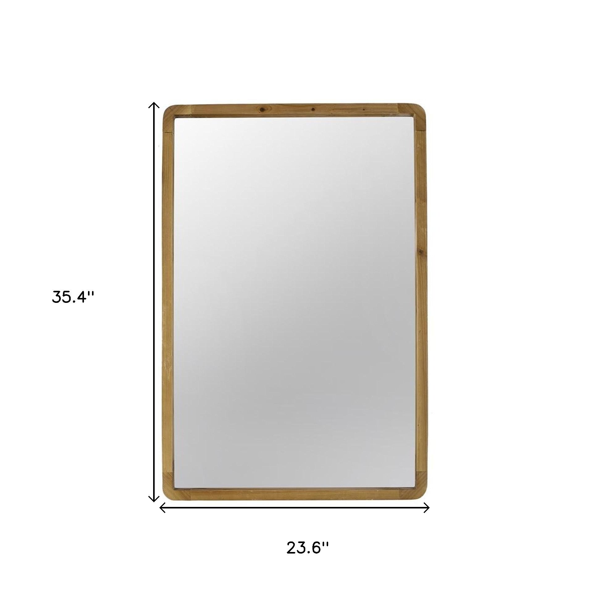 35" Brown Solid Wood Framed Accent Mirror