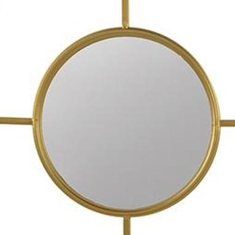 16" Gold Iron Framed Accent Mirror