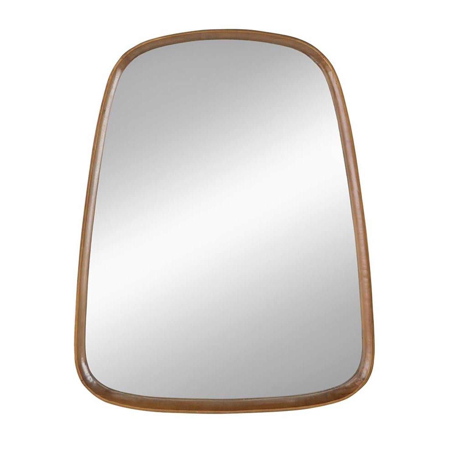 37" Brown Novelty Wood Framed Accent Mirror