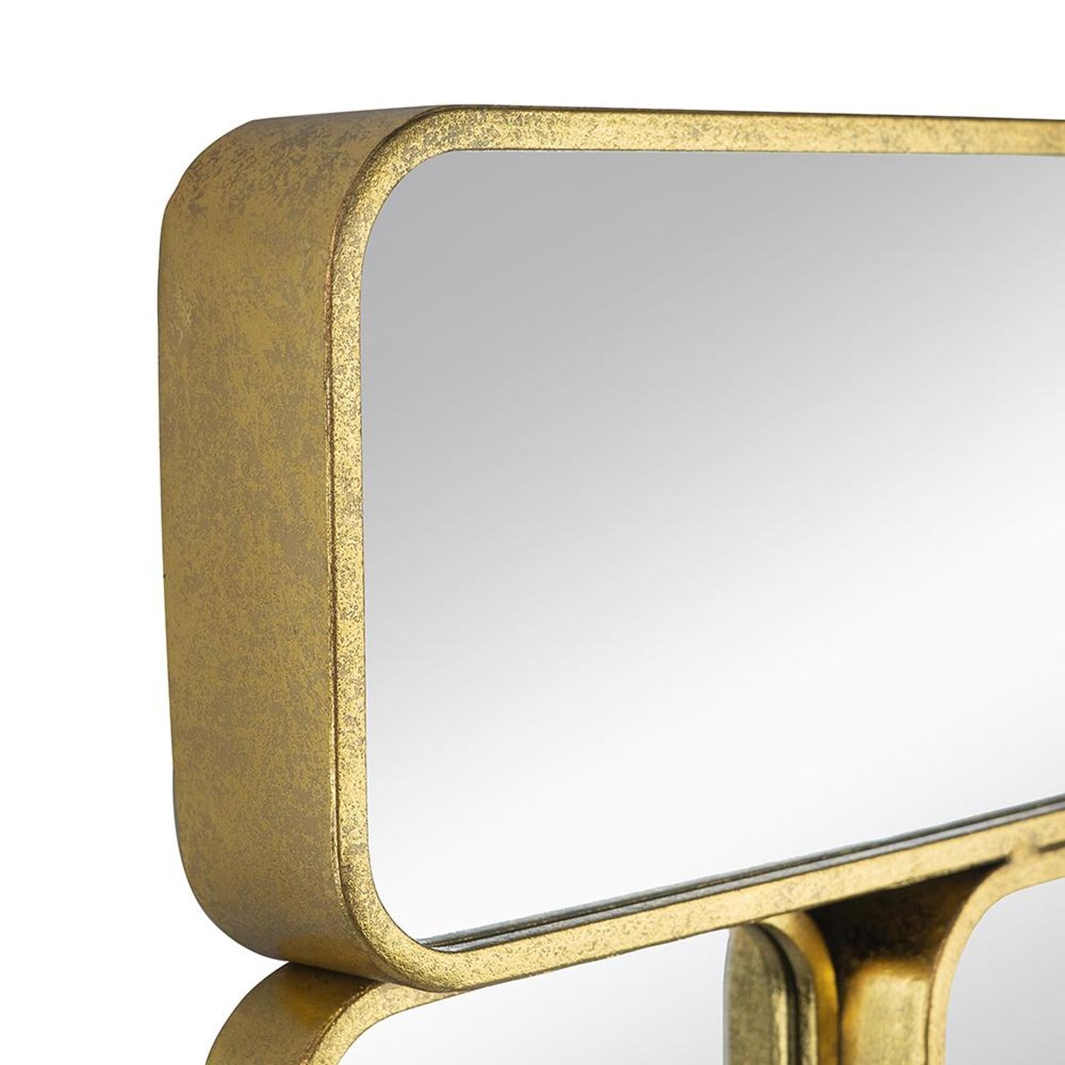 32" Gold Iron Framed Accent Mirror