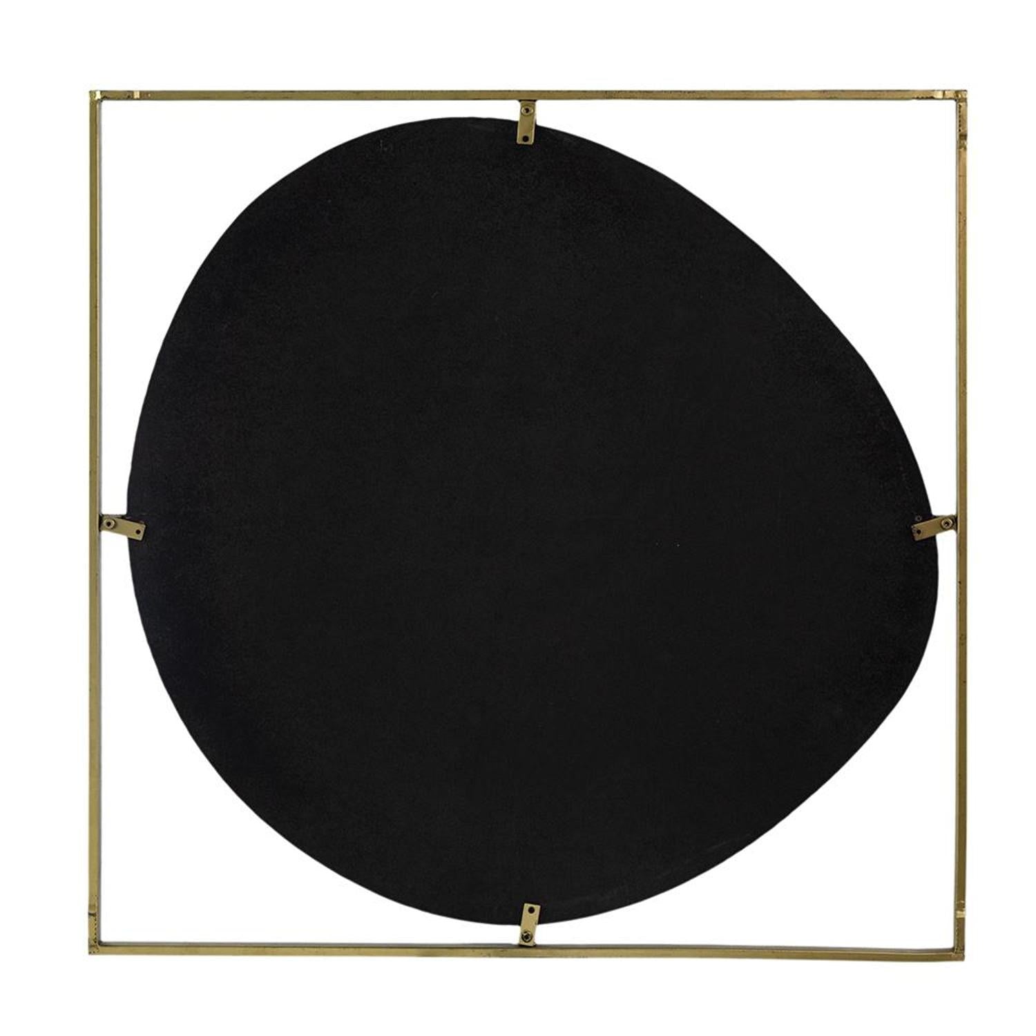 32" Gold Square Iron Framed Accent Mirror