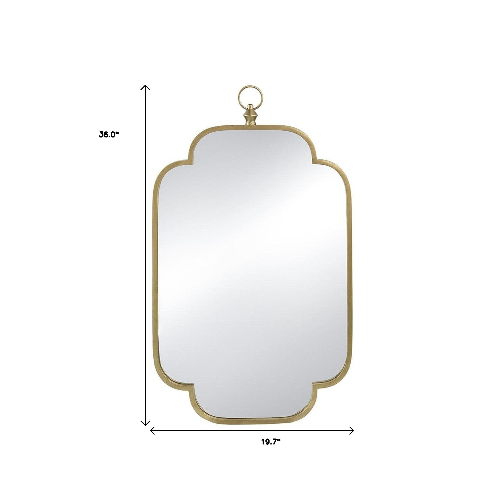 36" Gold Novelty Iron Framed Accent Mirror