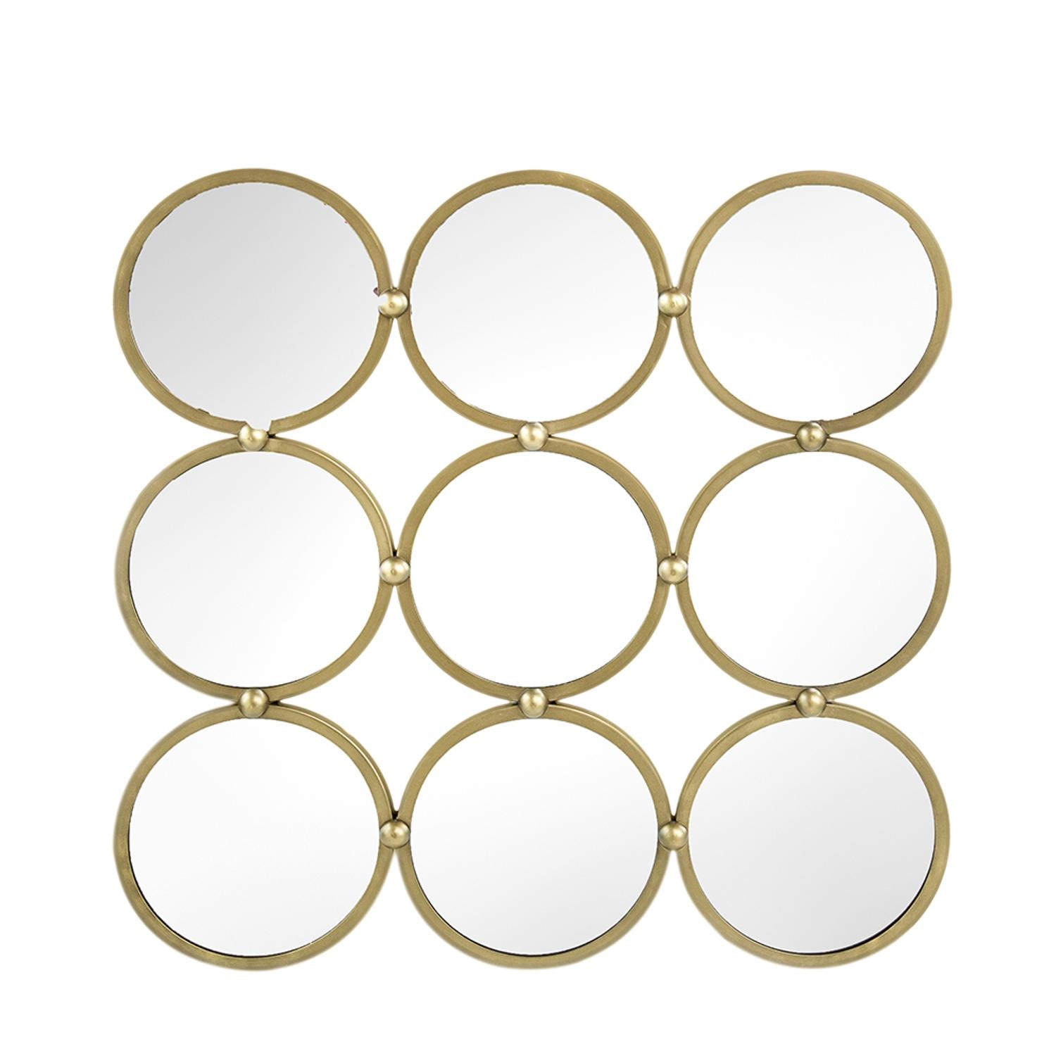 27" Gold Square Iron Framed Accent Mirror