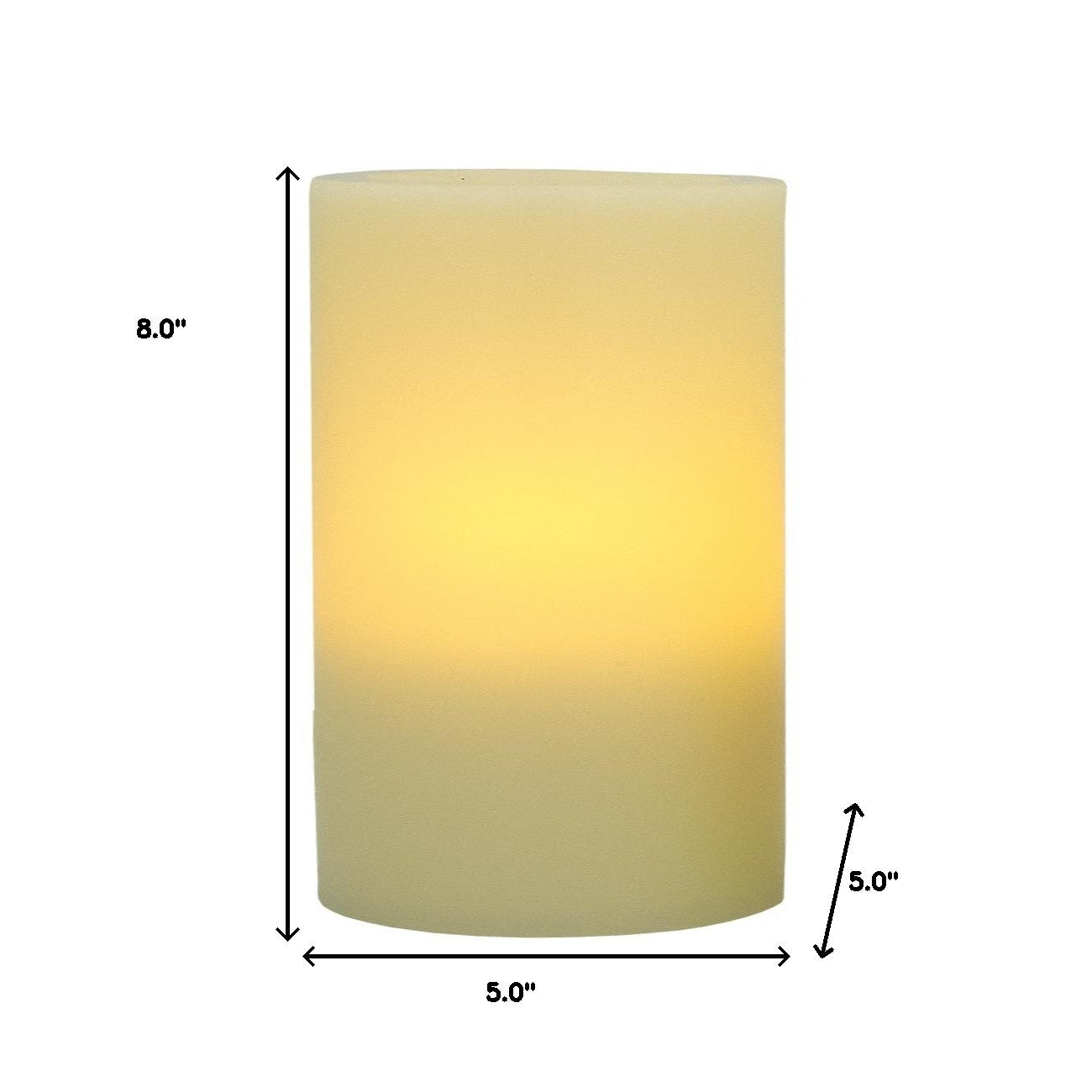 8" Ivory Flameless Pillar Candle