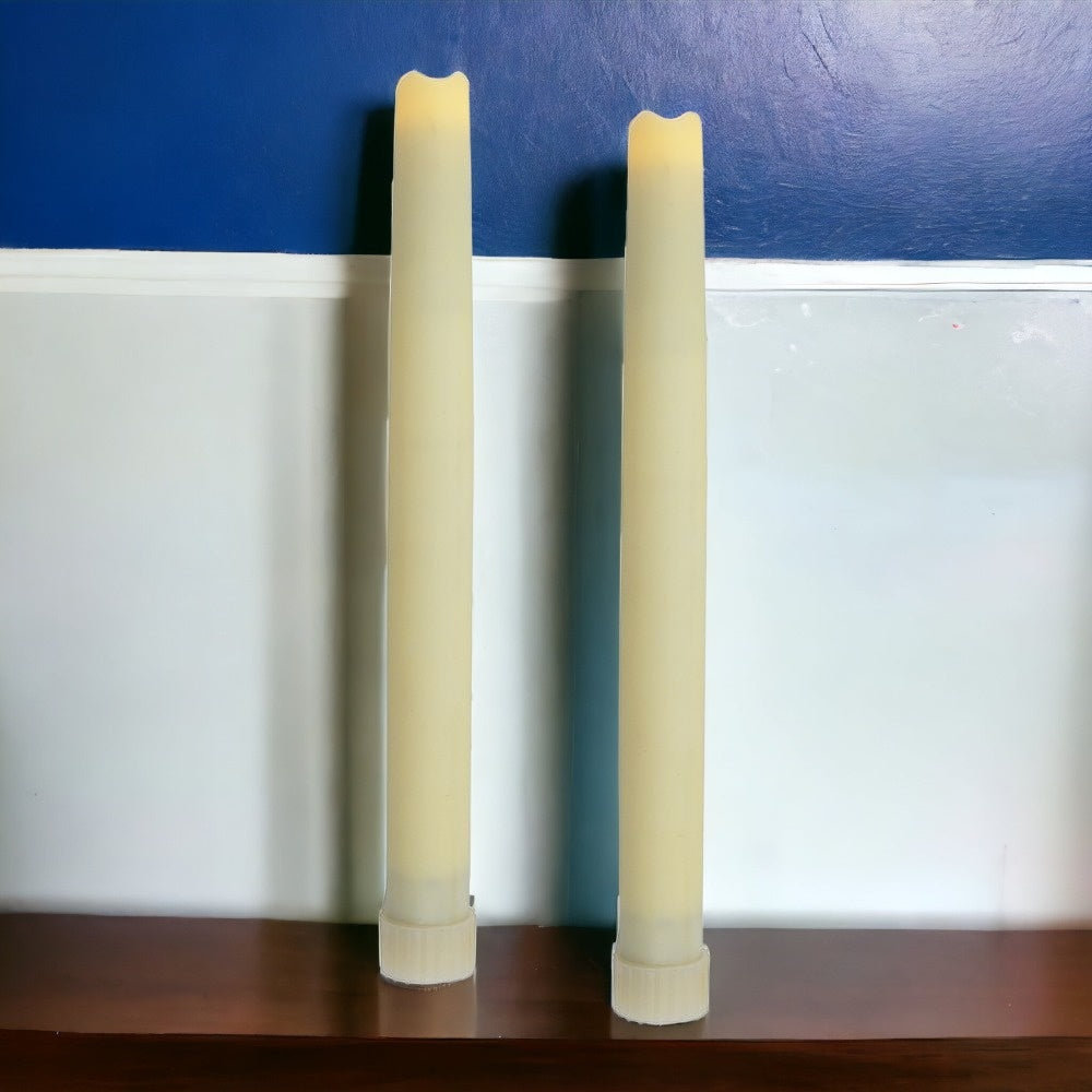 Set of Two Ivory Flameless Taper Candle