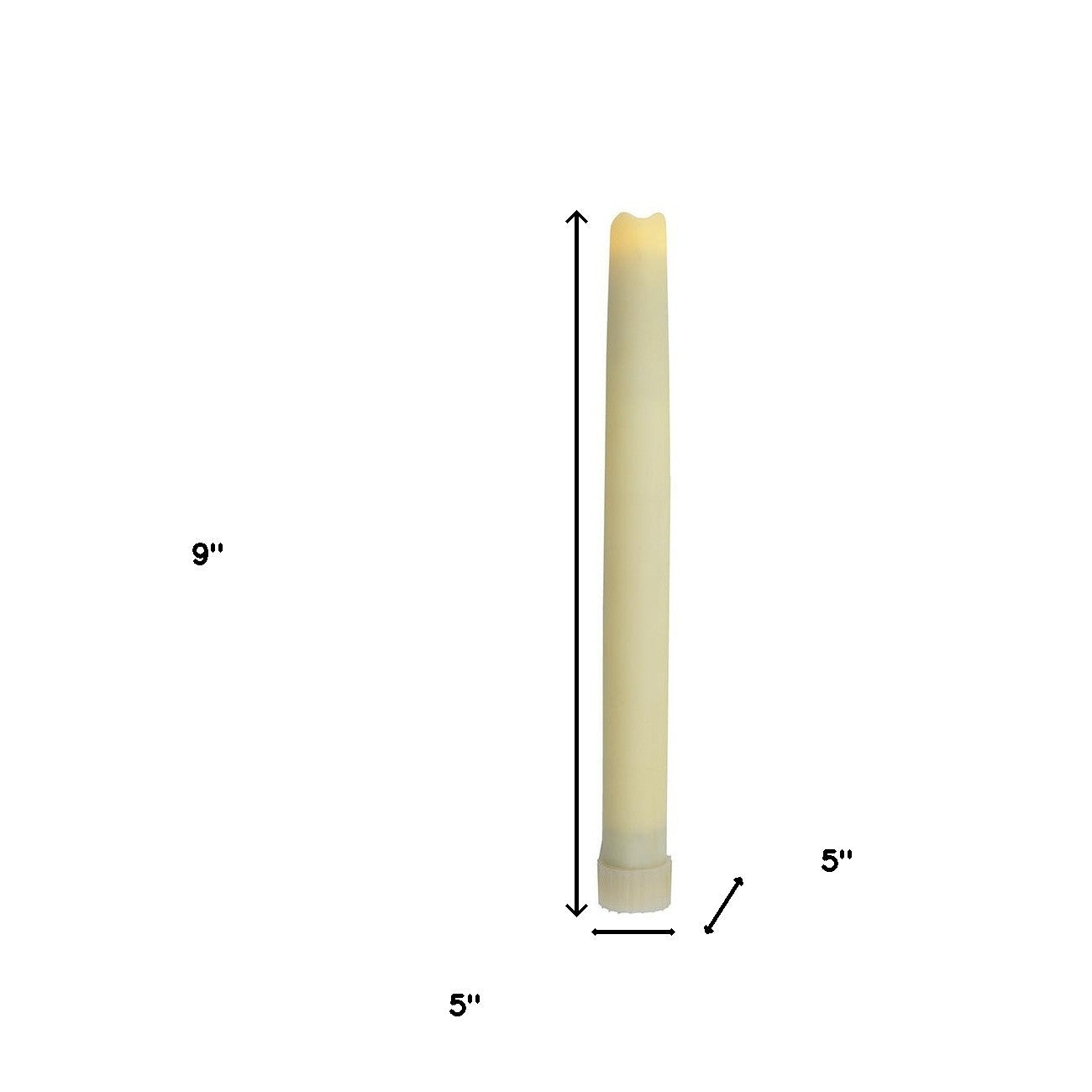 Set of Two Ivory Flameless Taper Candle