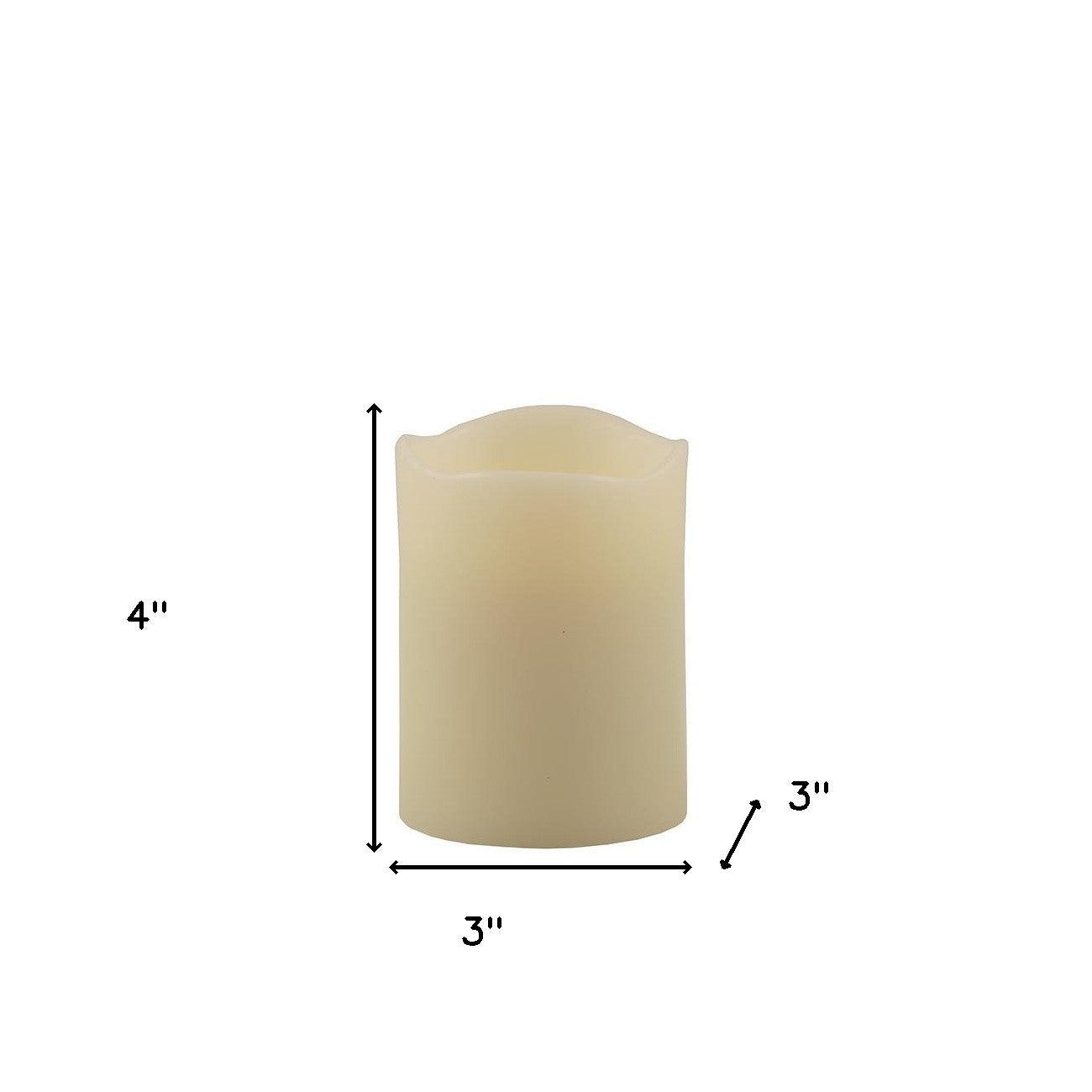 4" Ivory Flameless Pillar Candle