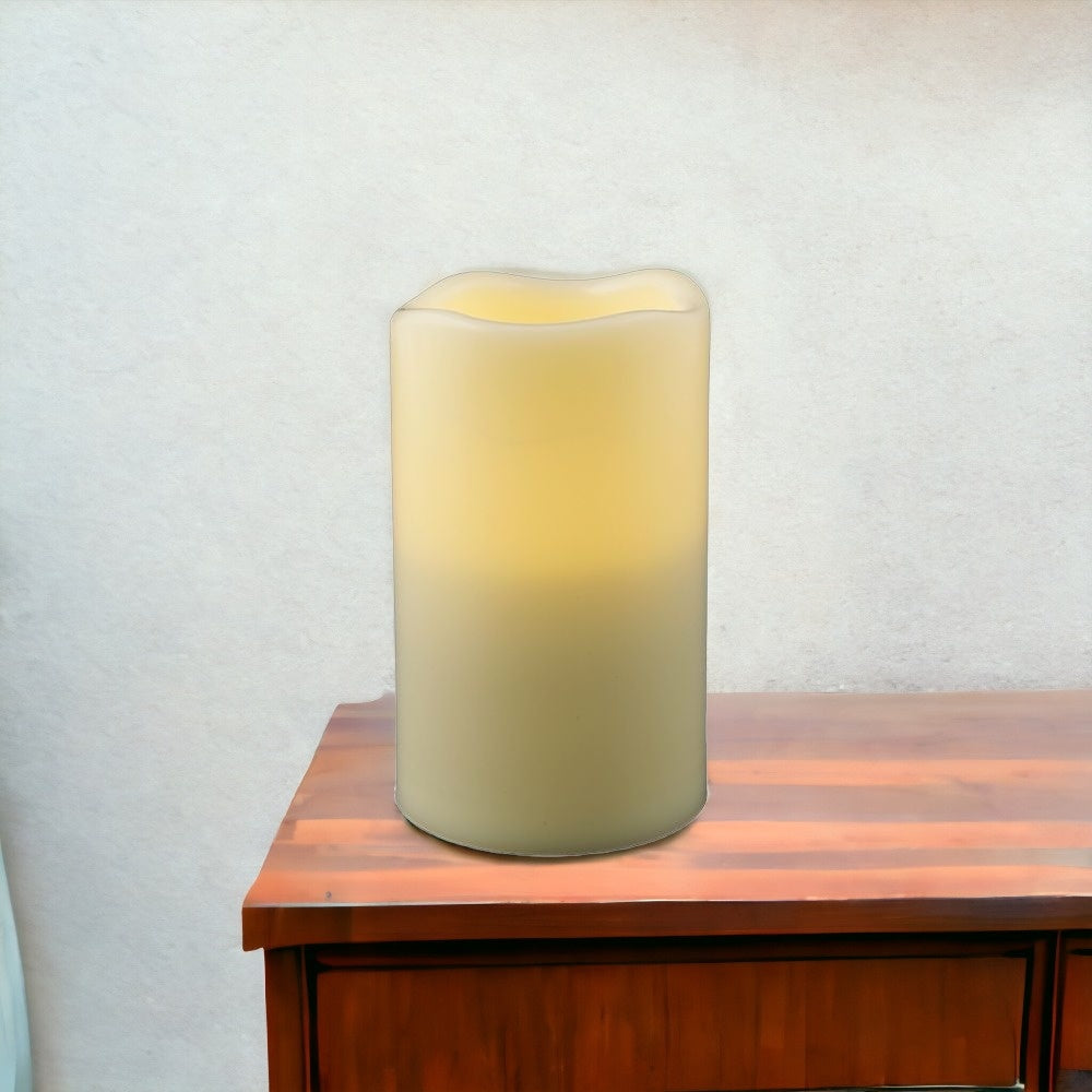 5" Ivory Flameless Indoor Outdoor Pillar Candle