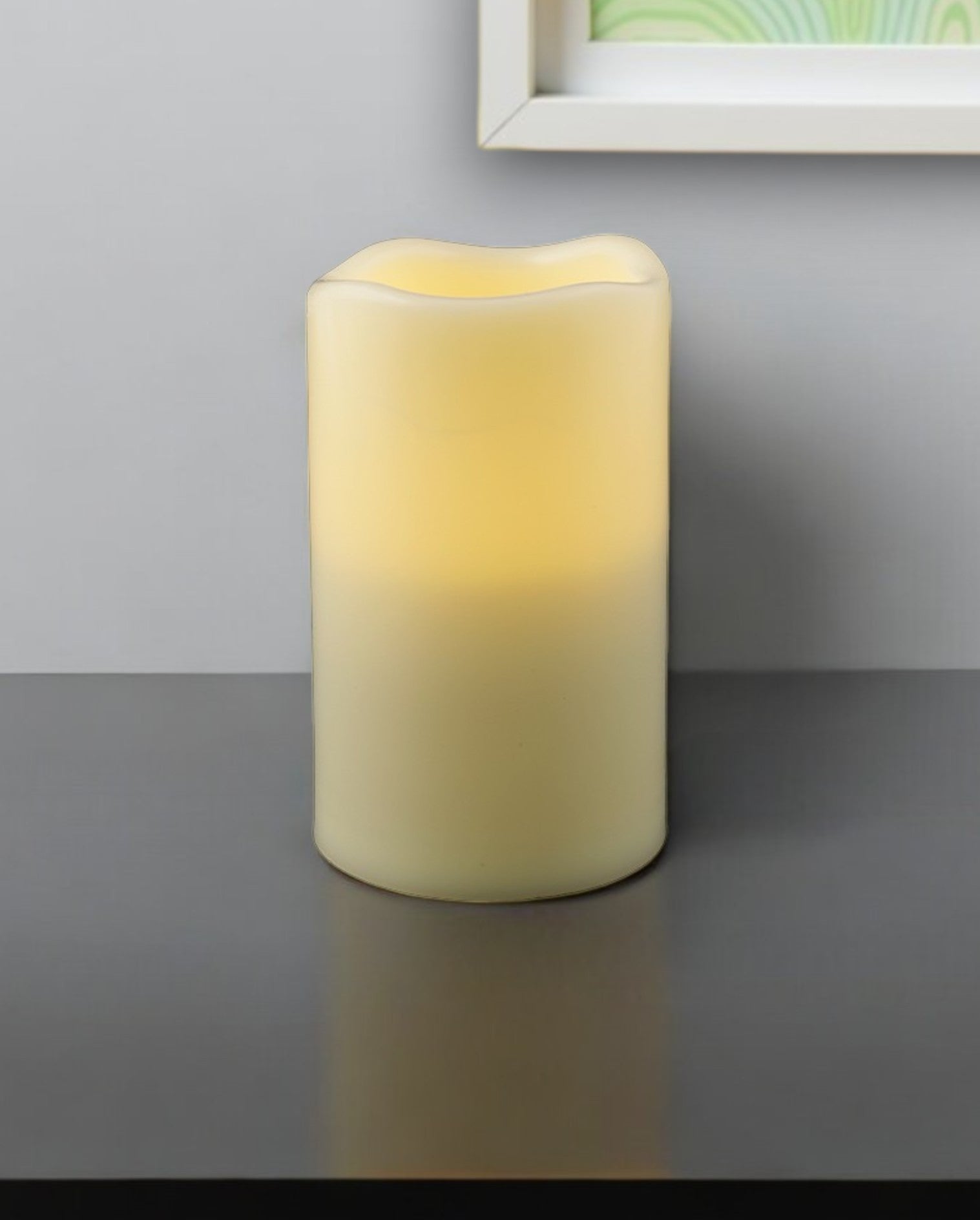 5" Ivory Flameless Indoor Outdoor Pillar Candle