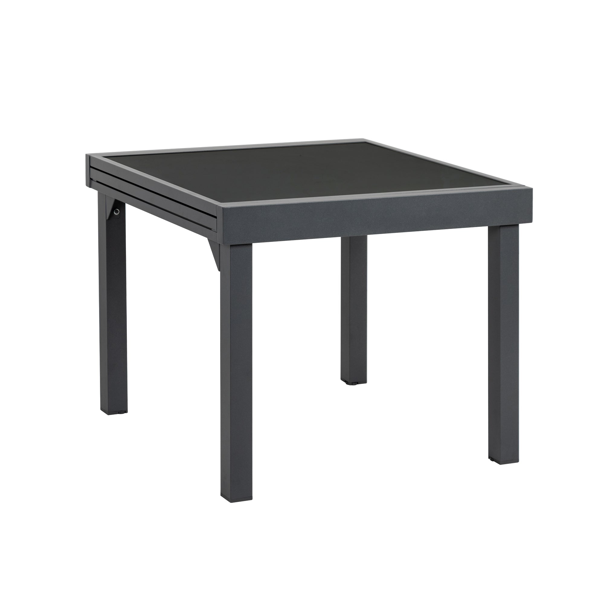 35" Gray Square Metal Extendable Outdoor Side Table