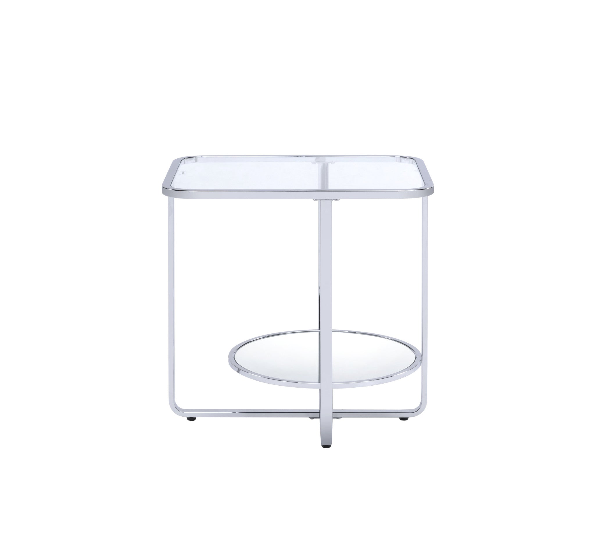 24" Chrome And Clear Glass Rectangular End Table