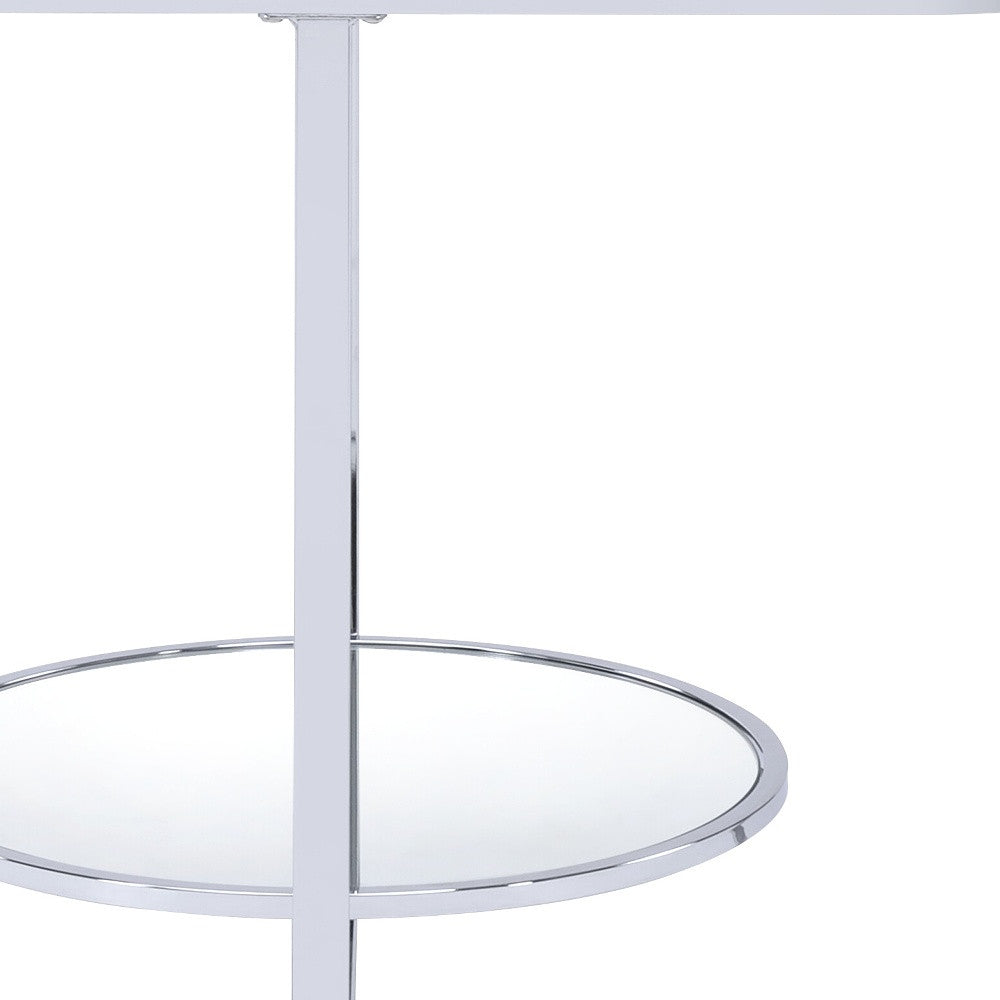 24" Chrome And Clear Glass Rectangular End Table