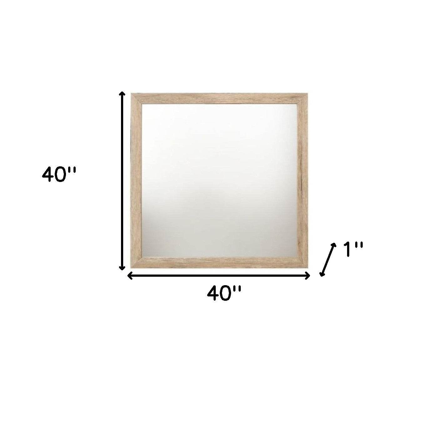 40" Natural Square Dresser Mirror