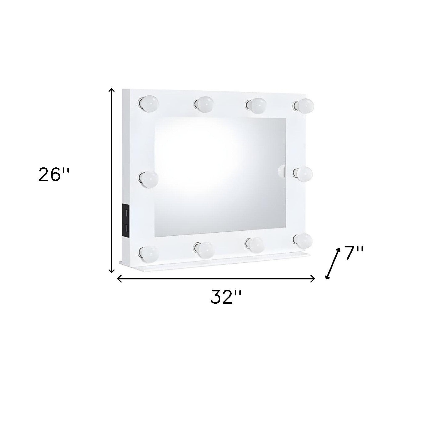 26" White Finish Accent Mirror