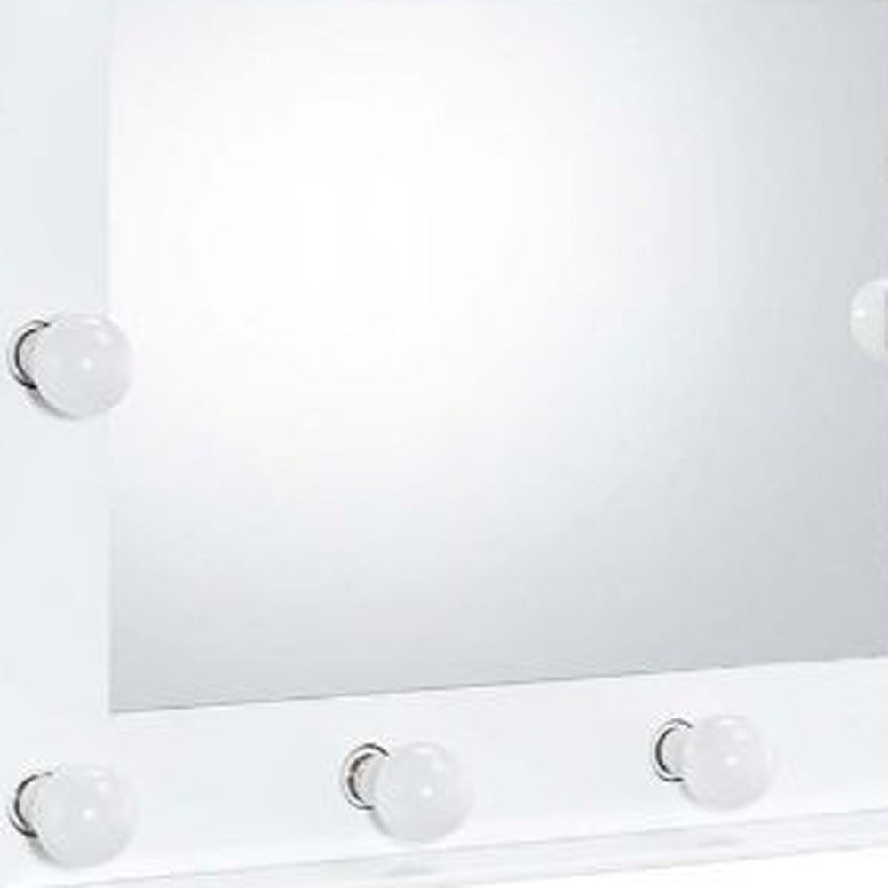 26" White Finish Accent Mirror