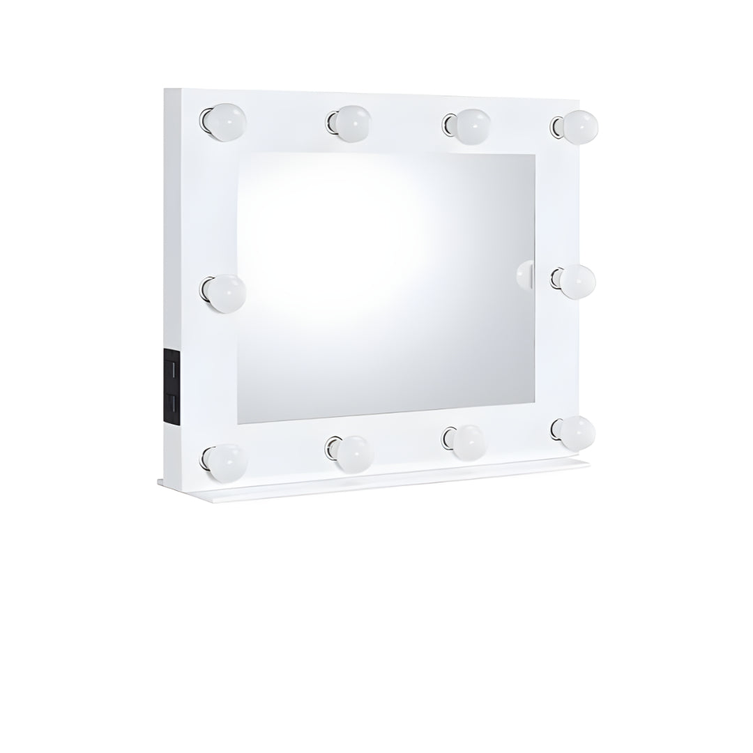 26" White Finish Accent Mirror