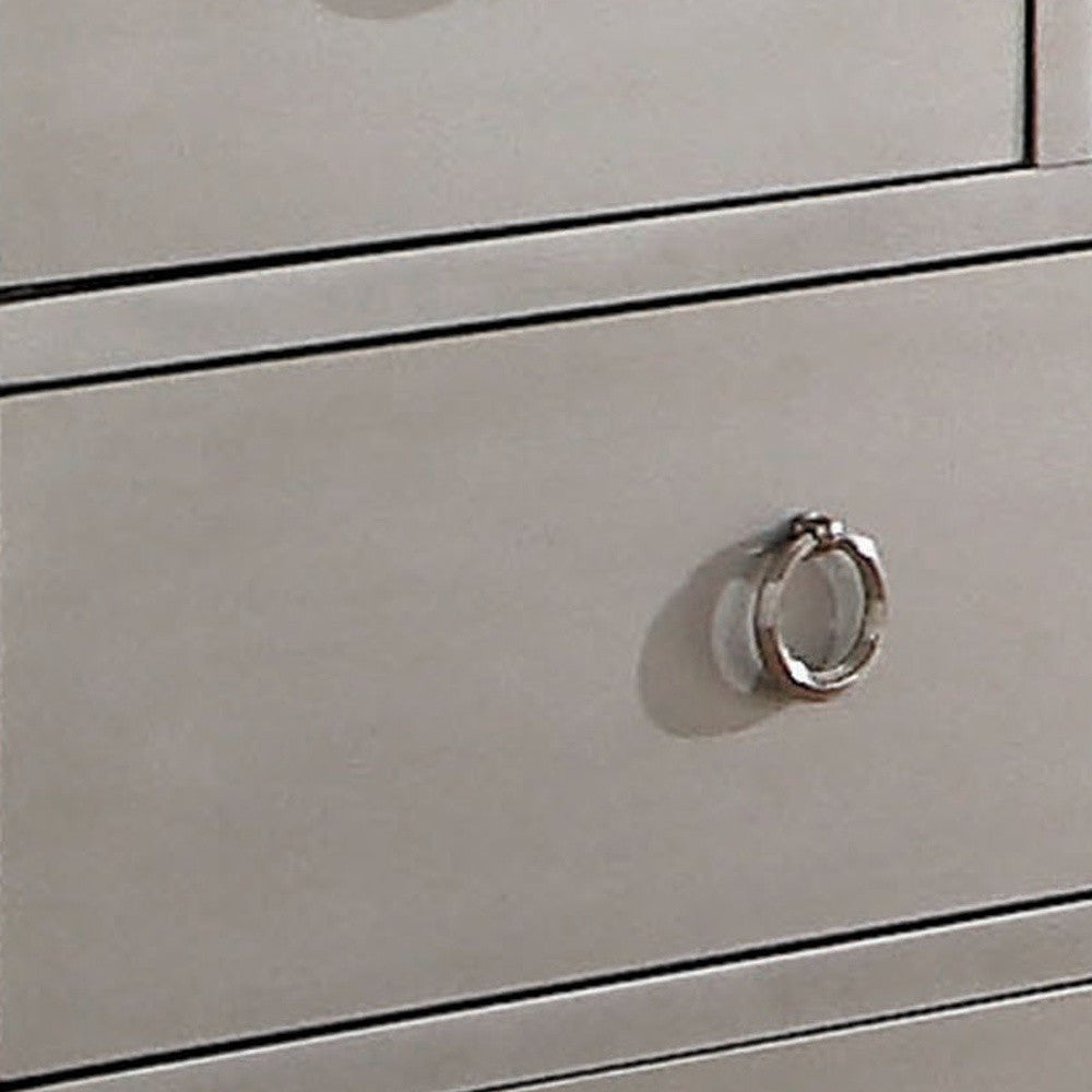 57" Platinum Solid and Manufactured Wood Seven Drawer Triple Dresser
